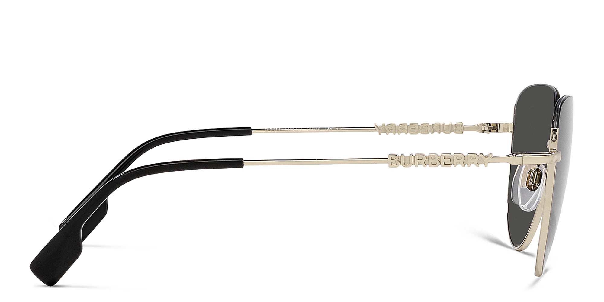 Shop BURBERRY Half-Rim Cat-Eye Sunglasses in Light Gold online.