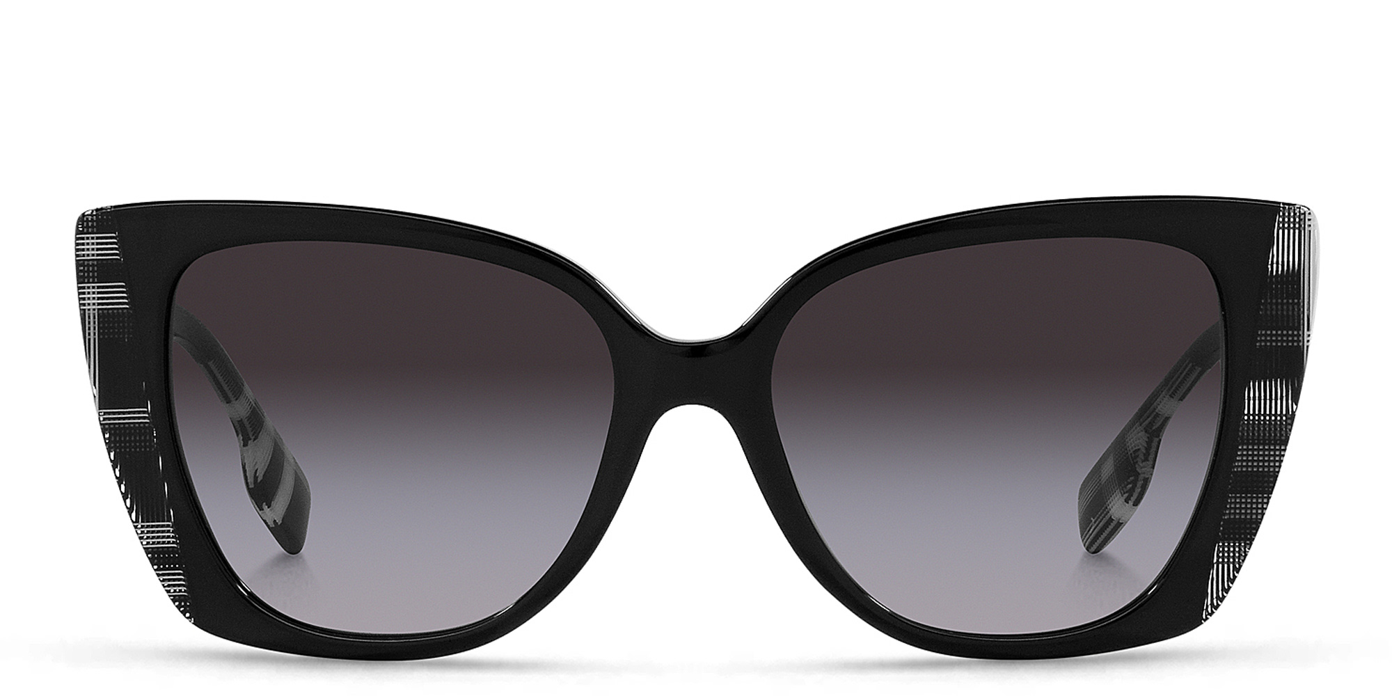 BURBERRY Cat-Eye Sunglasses in Black/Check White Black – Product Photo 1