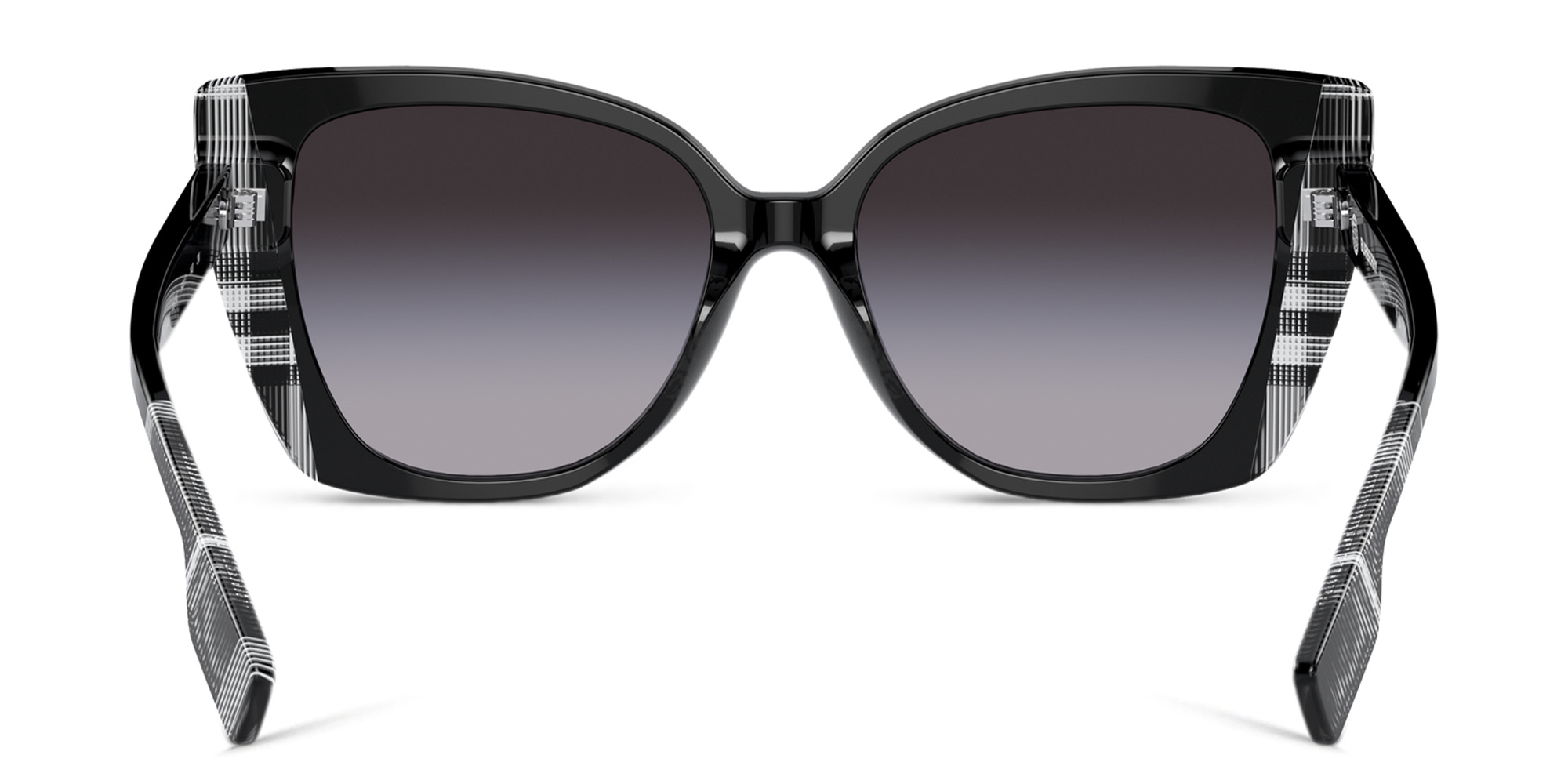 BURBERRY Cat-Eye Sunglasses in Black/Check White Black – Product Photo 4