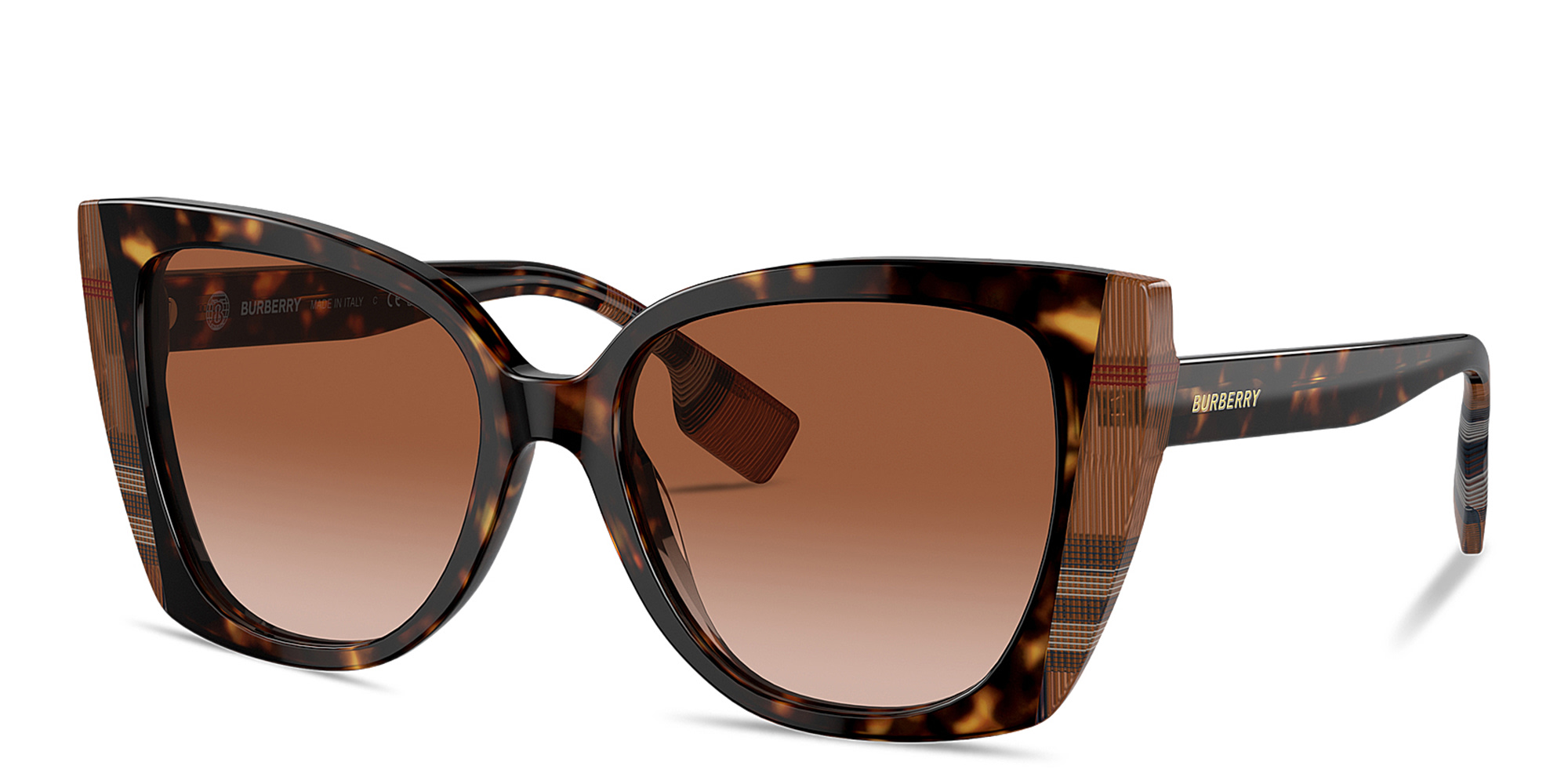 Shop BURBERRY Meryl Cat-Eye Sunglasses in Havana online.
