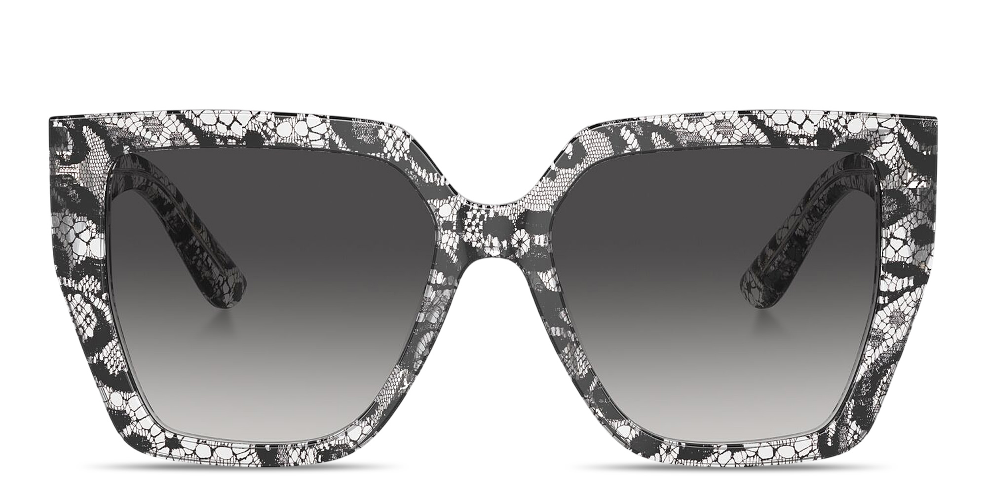 Shop Dolce & Gabbana Square Sunglasses in Black Lace online.