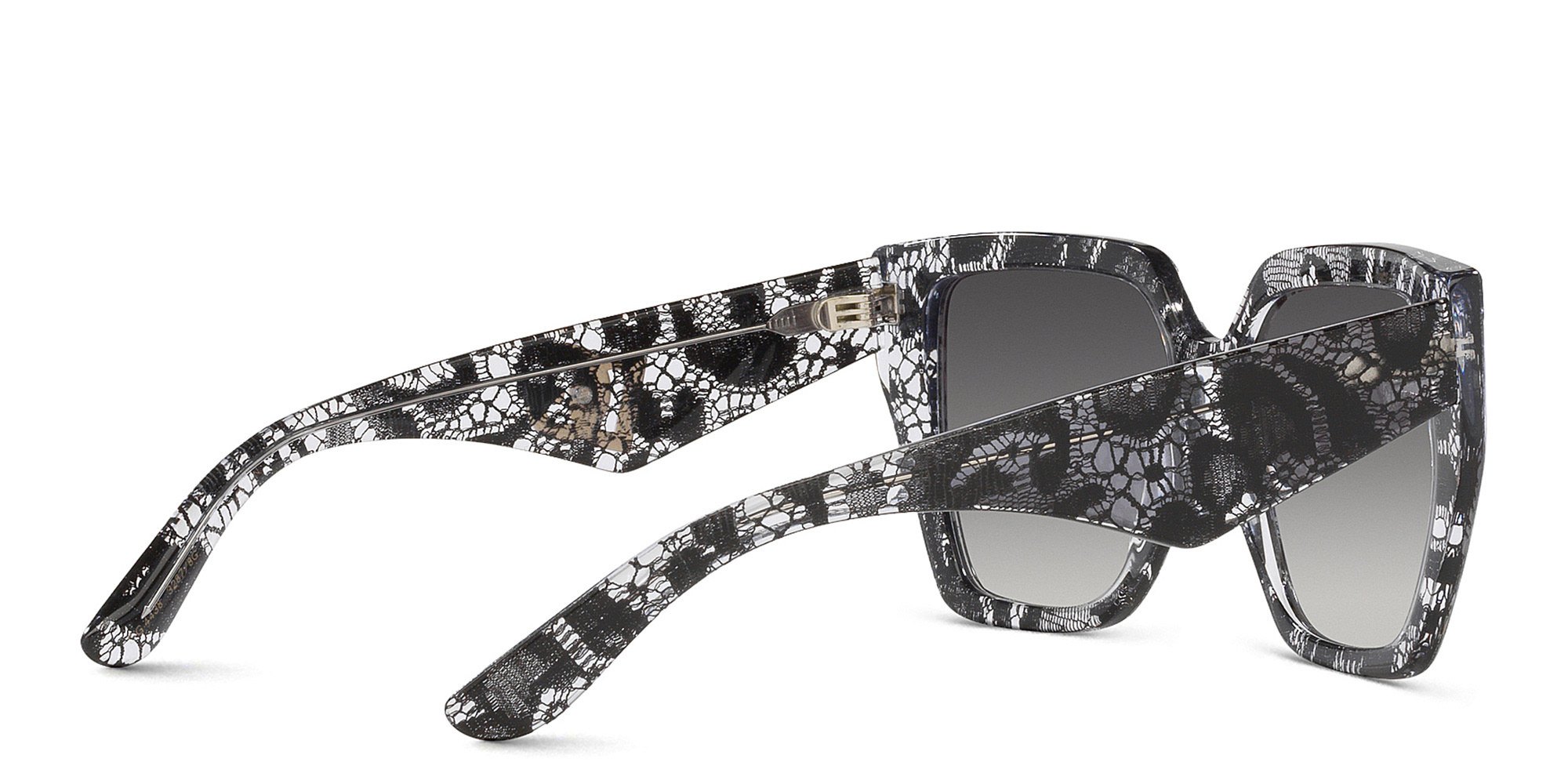 Shop Dolce & Gabbana Square Sunglasses in Black Lace online.