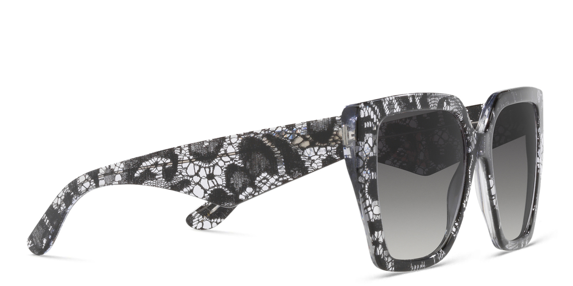 Shop Dolce & Gabbana Square Sunglasses in Black Lace online.