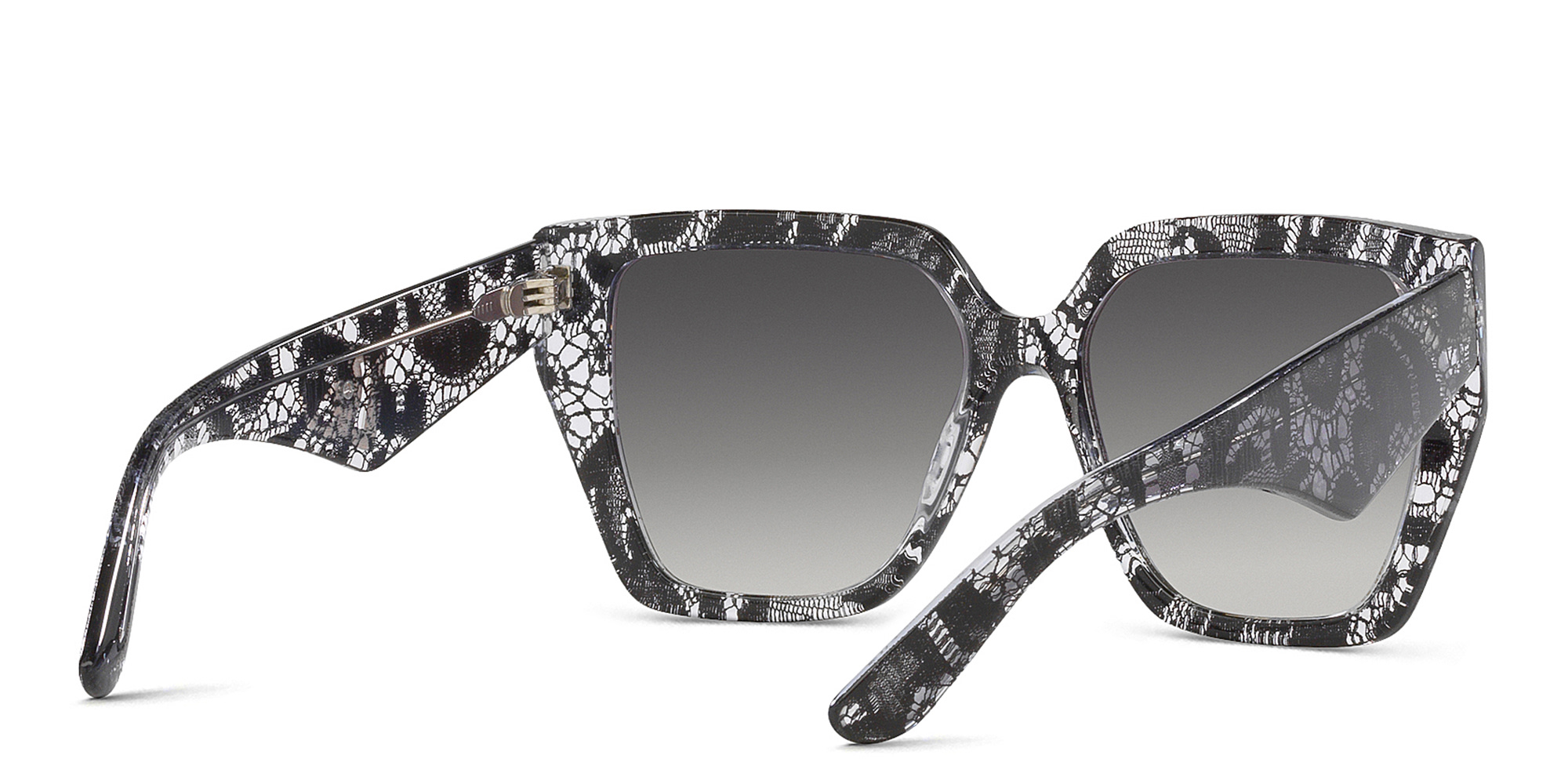 Shop Dolce & Gabbana Square Sunglasses in Black Lace online.