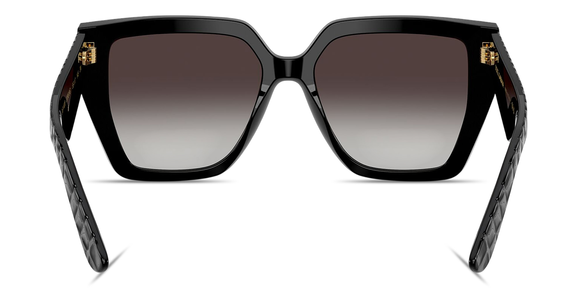 Shop Dolce & Gabbana DG Motif Square Sunglasses in Black Texture Cocco online.