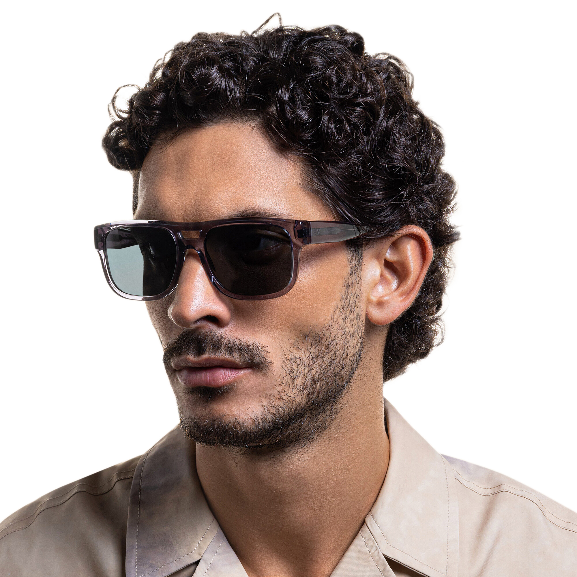 Emporio Armani Logo Pillow Sunglasses in Transparent Grey – Product Photo 5