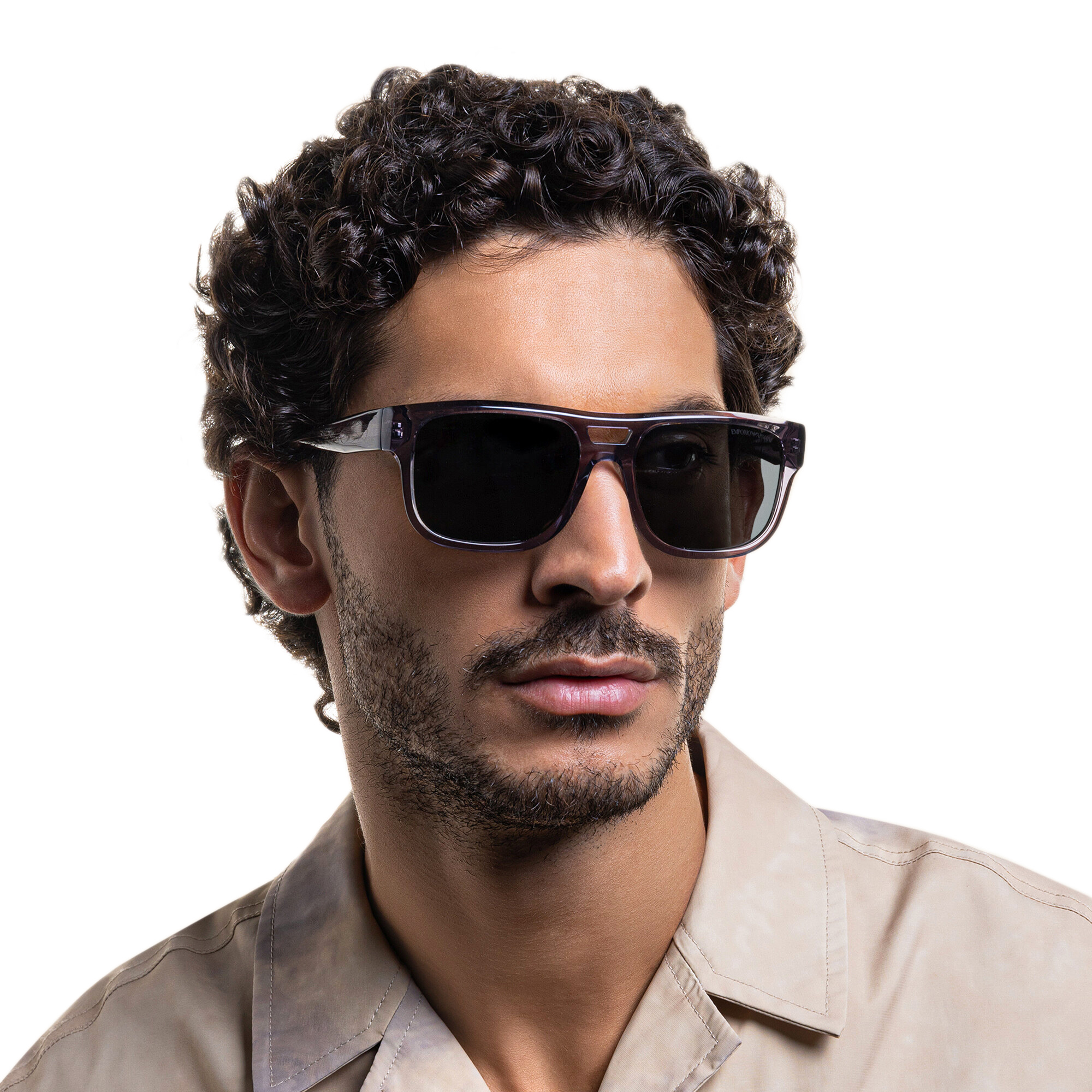 Emporio Armani Logo Pillow Sunglasses in Transparent Grey – Product Photo 6