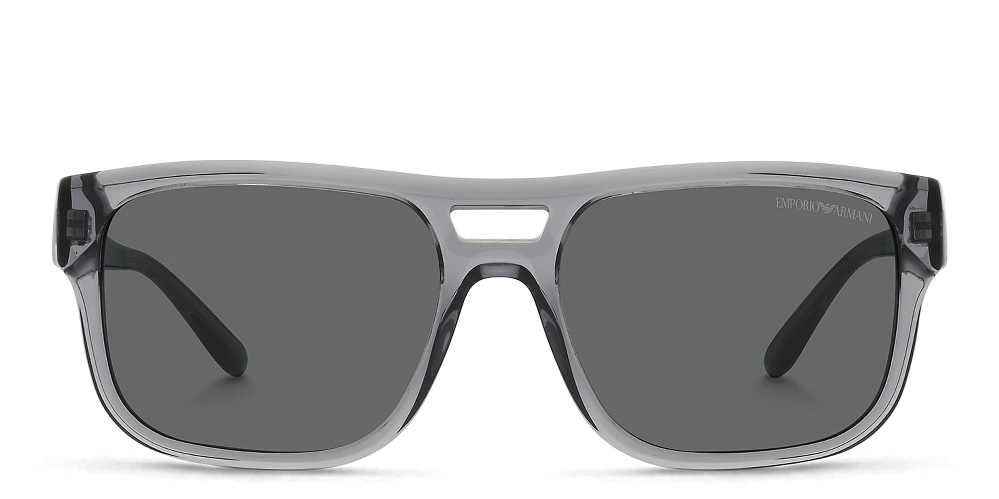 Emporio Armani Logo Pillow Sunglasses in Transparent Grey – Product Photo 1