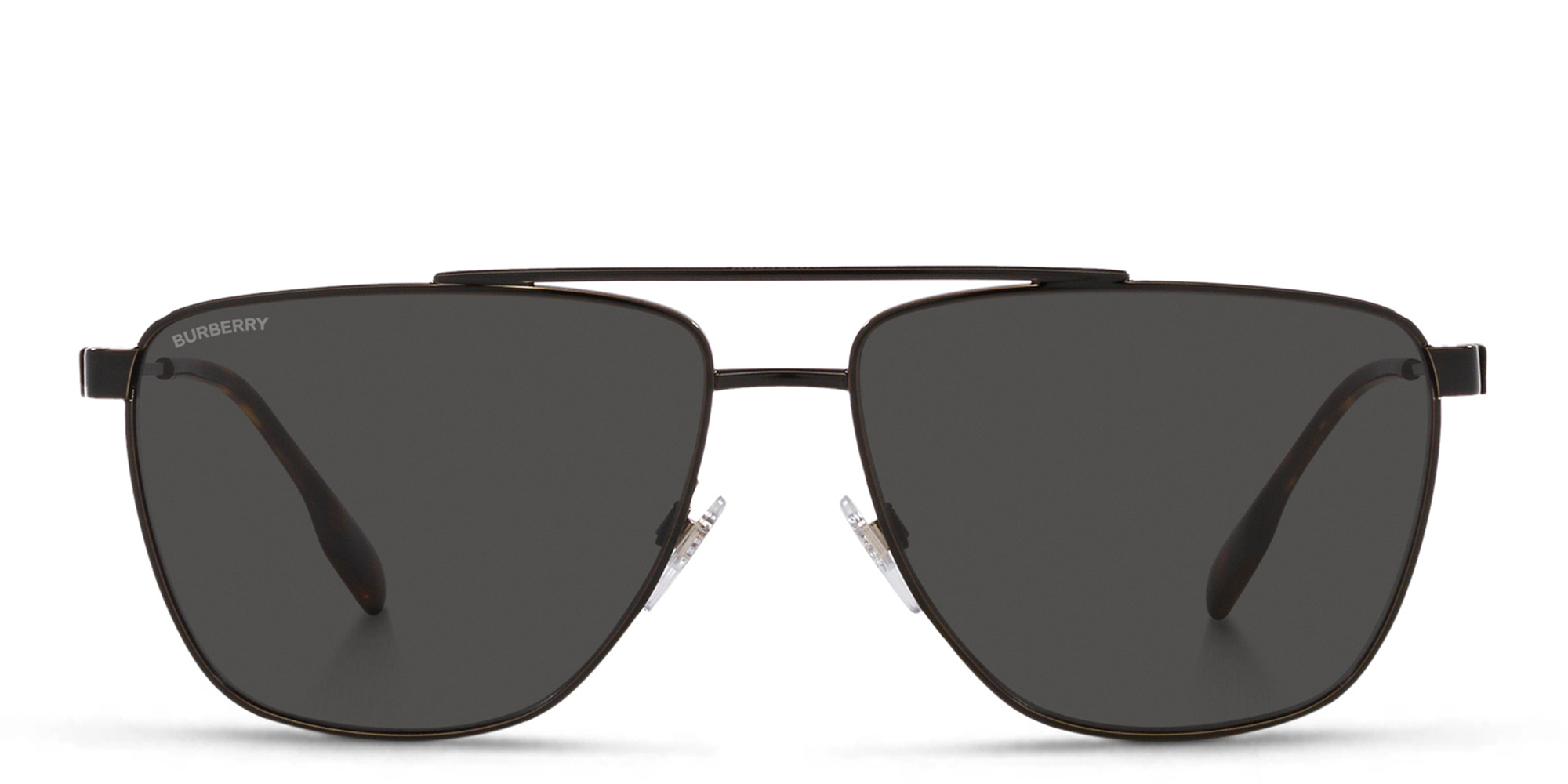 Shop BURBERRY Wide Aviator Sunglasses in Black online.