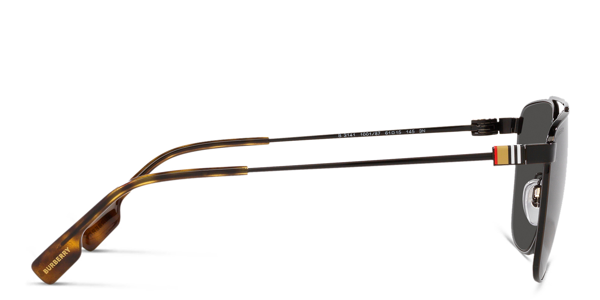 Shop BURBERRY Wide Aviator Sunglasses in Black online.