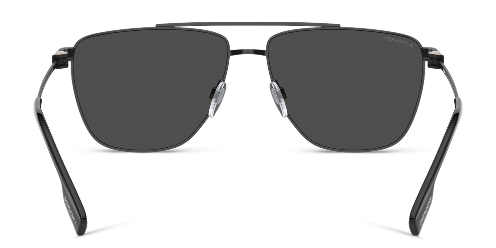 Shop BURBERRY Wide Aviator Sunglasses in Black online.