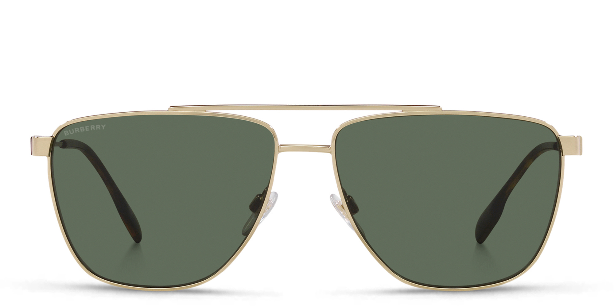 Shop BURBERRY Wide Pilot Sunglasses in Light Gold online.