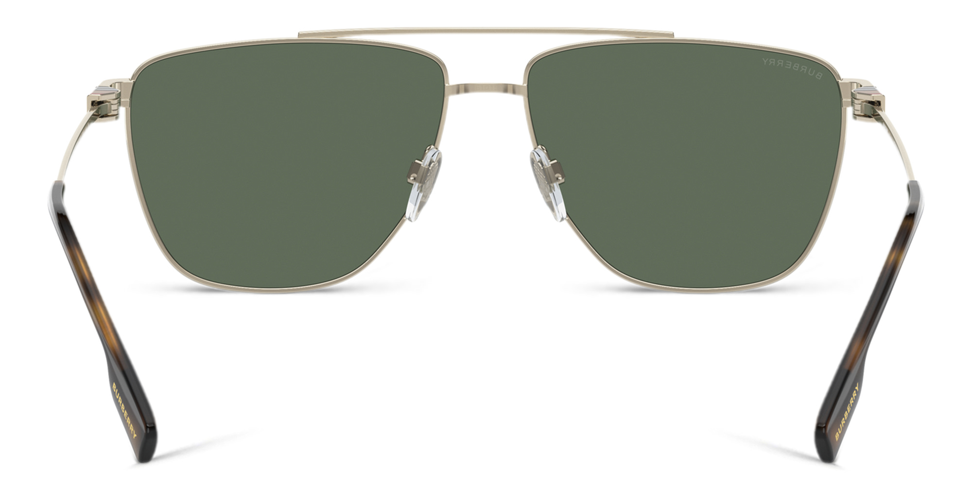 Shop BURBERRY Wide Pilot Sunglasses in Light Gold online.