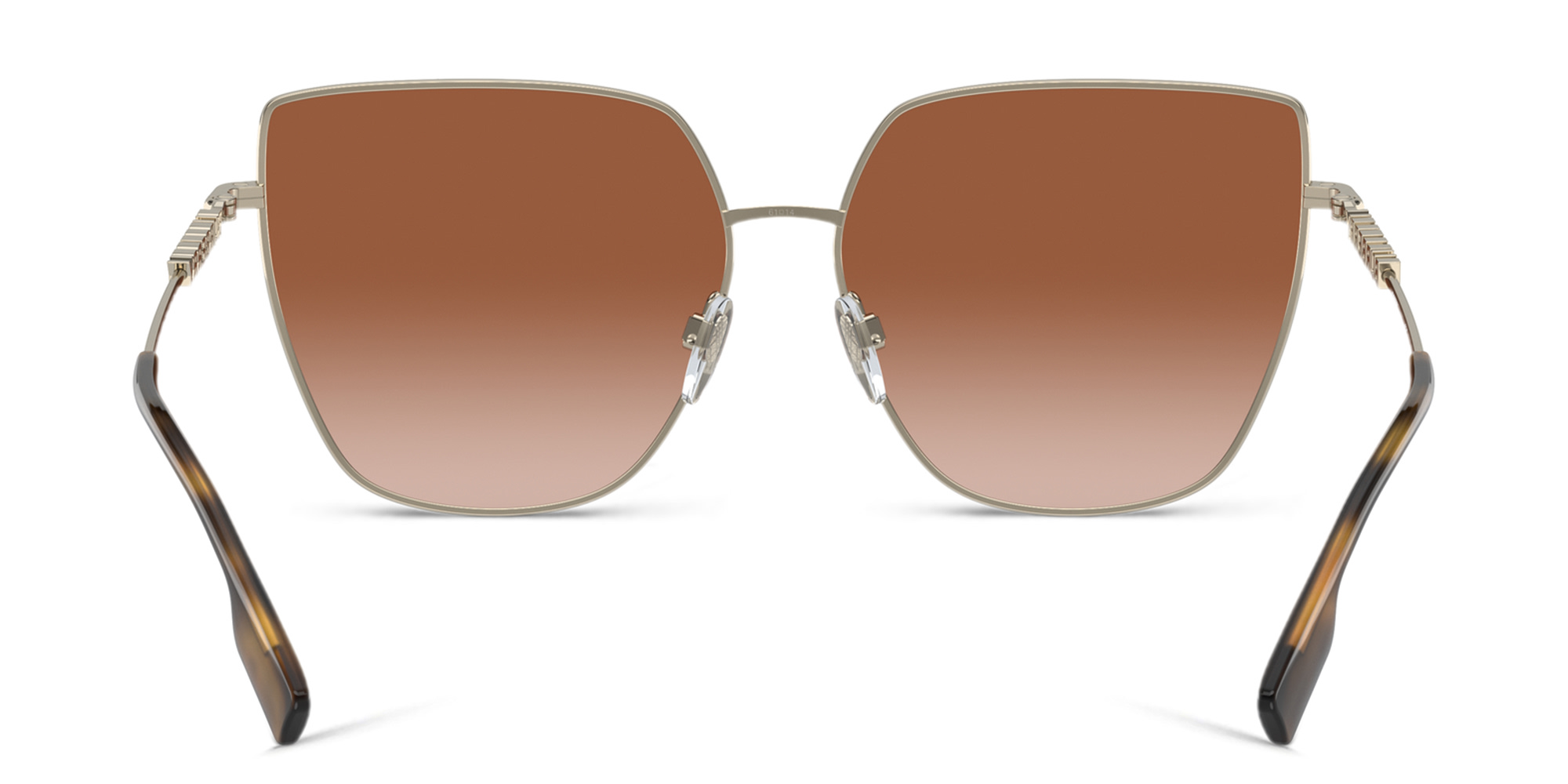 Shop BURBERRY Oversized Irregular Sunglasses in Light Gold online.