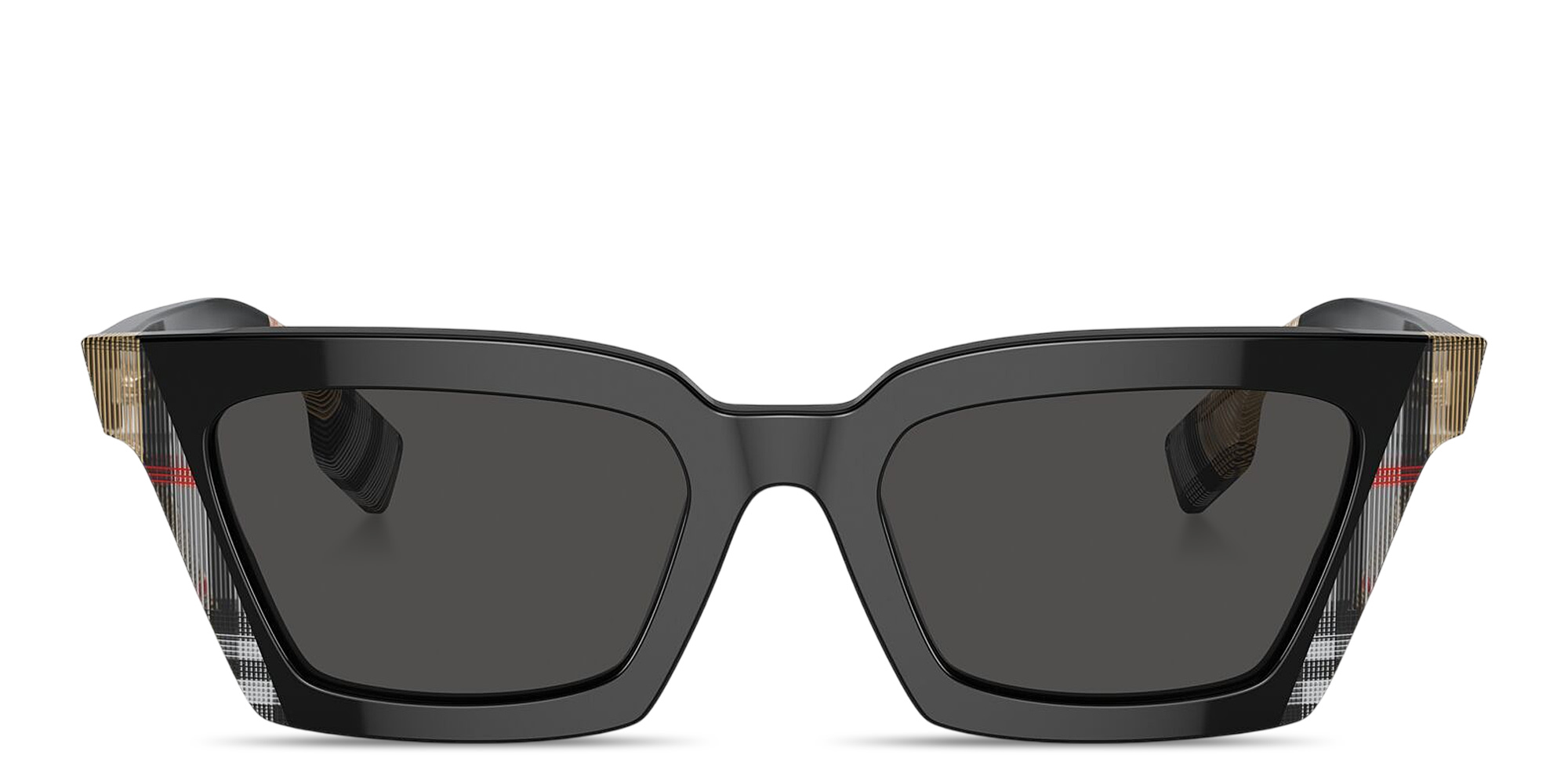 نظارات شمسية مربّعة من بربري بلون أسود بنقشة المربّعات - صورة المنتج 1