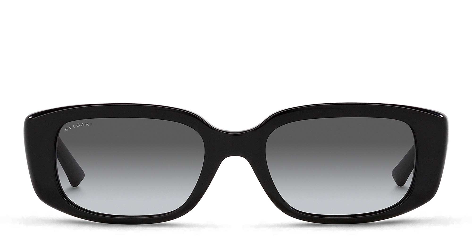 Shop BVLGARI Rectangle Sunglasses in Black online.