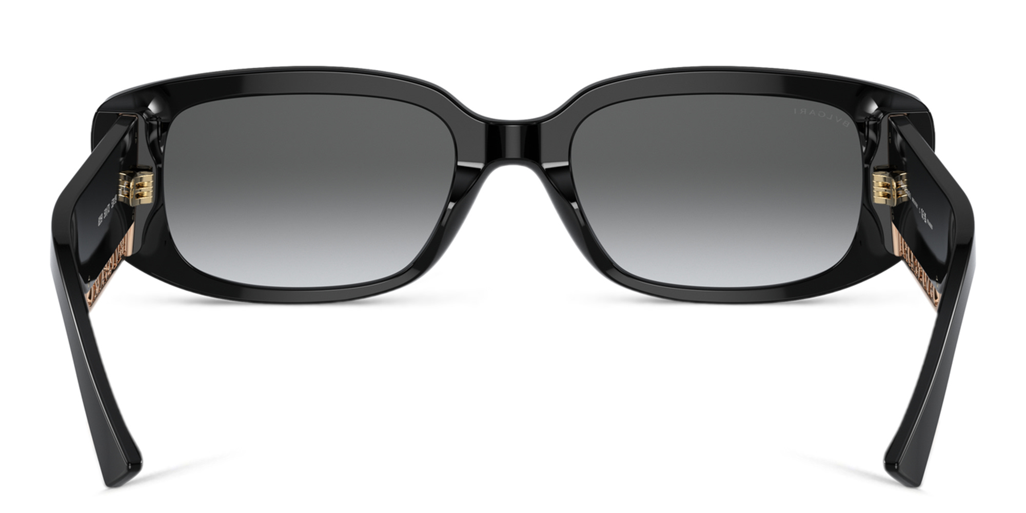 Shop BVLGARI Rectangle Sunglasses in Black online.