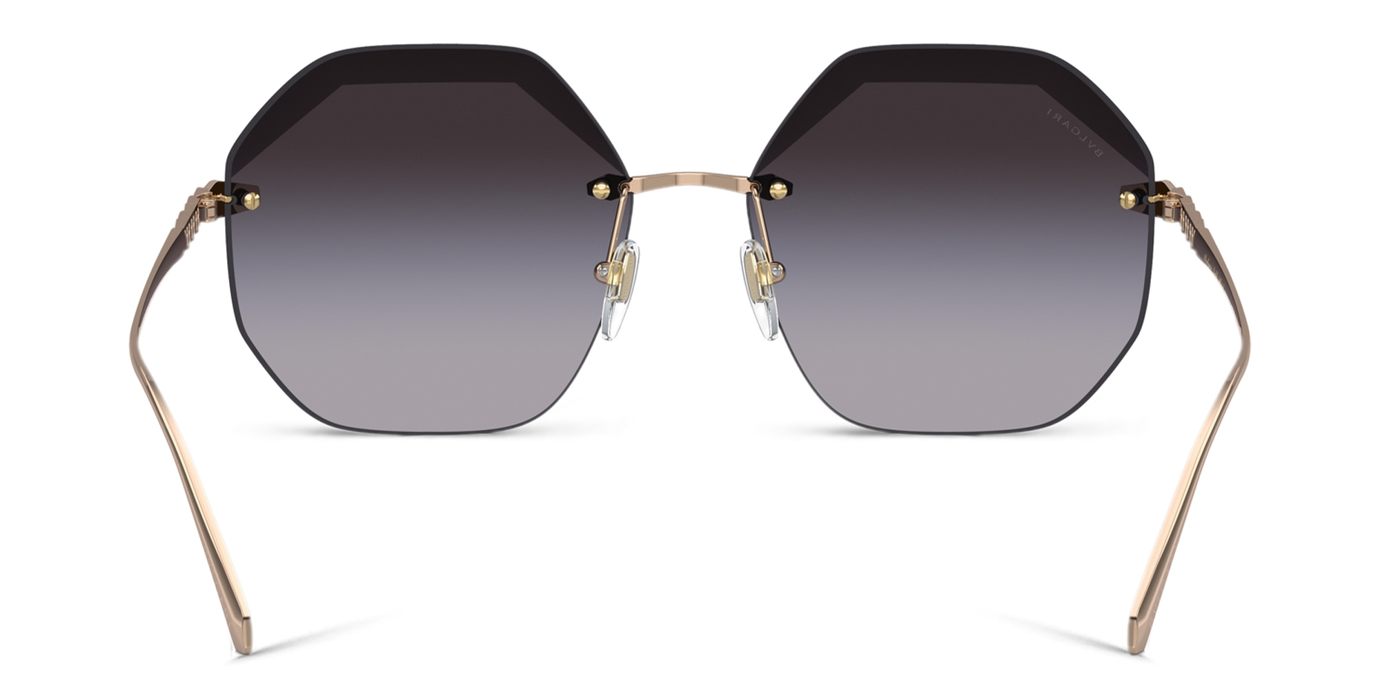 BVLGARI Oversized Rimless Irregular Sunglasses in Gold – Product Photo 4