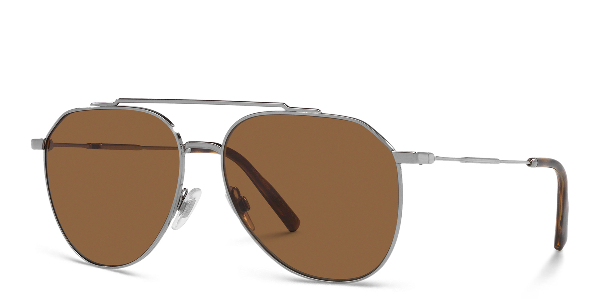 Shop Dolce & Gabbana Pilot Sunglasses in Gunmetal online.