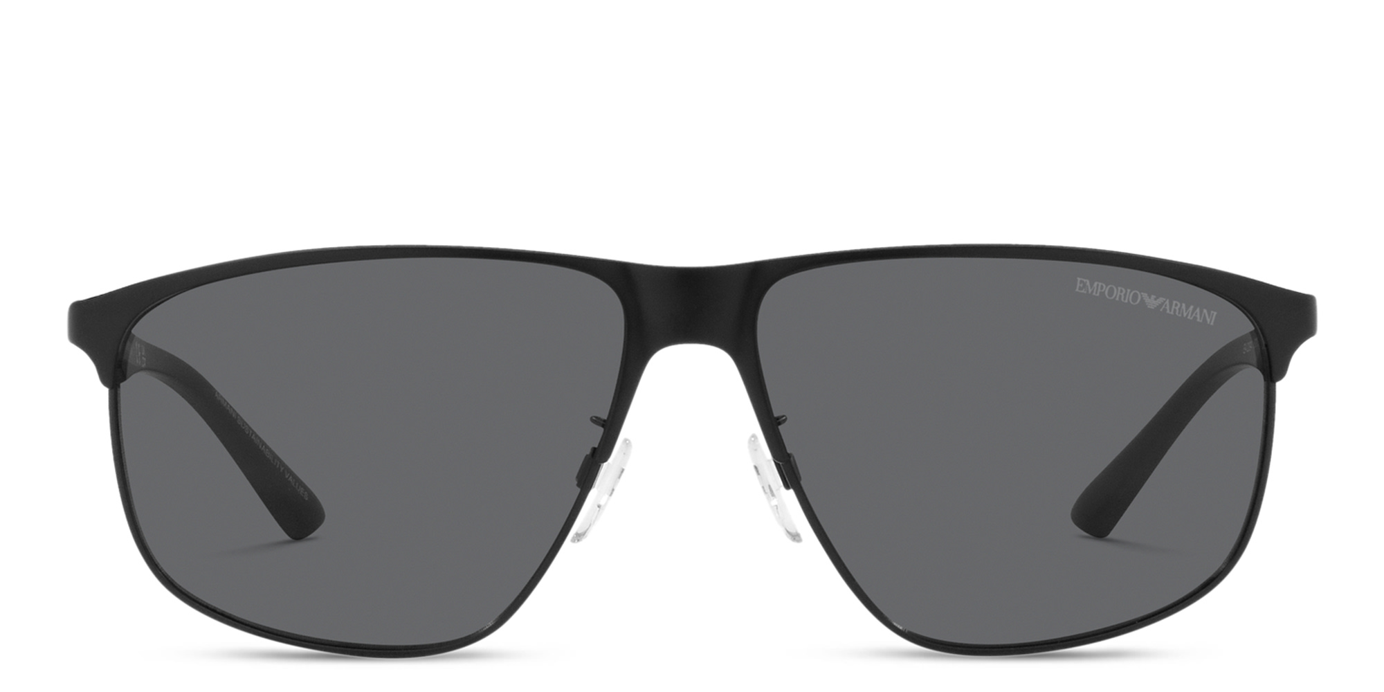 Shop Emporio Armani Logo Pillow Sunglasses in Matte Black online.