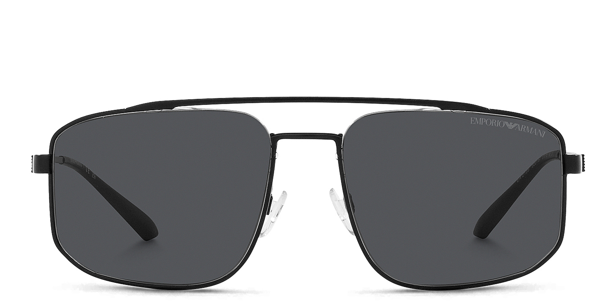 Shop Emporio Armani Logo Square Sunglasses in Matte Black online.