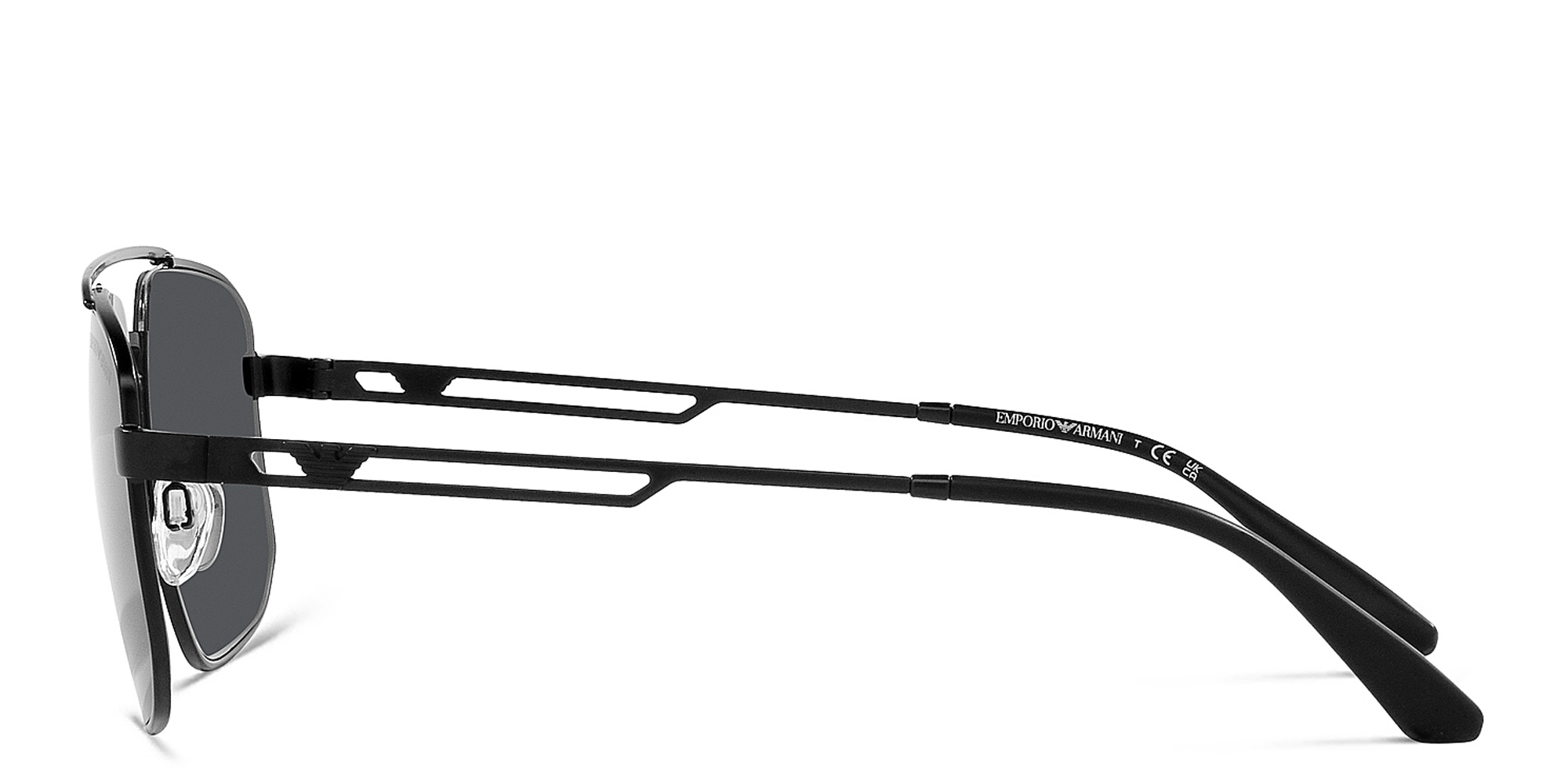 Shop Emporio Armani Logo Square Sunglasses in Matte Black online.