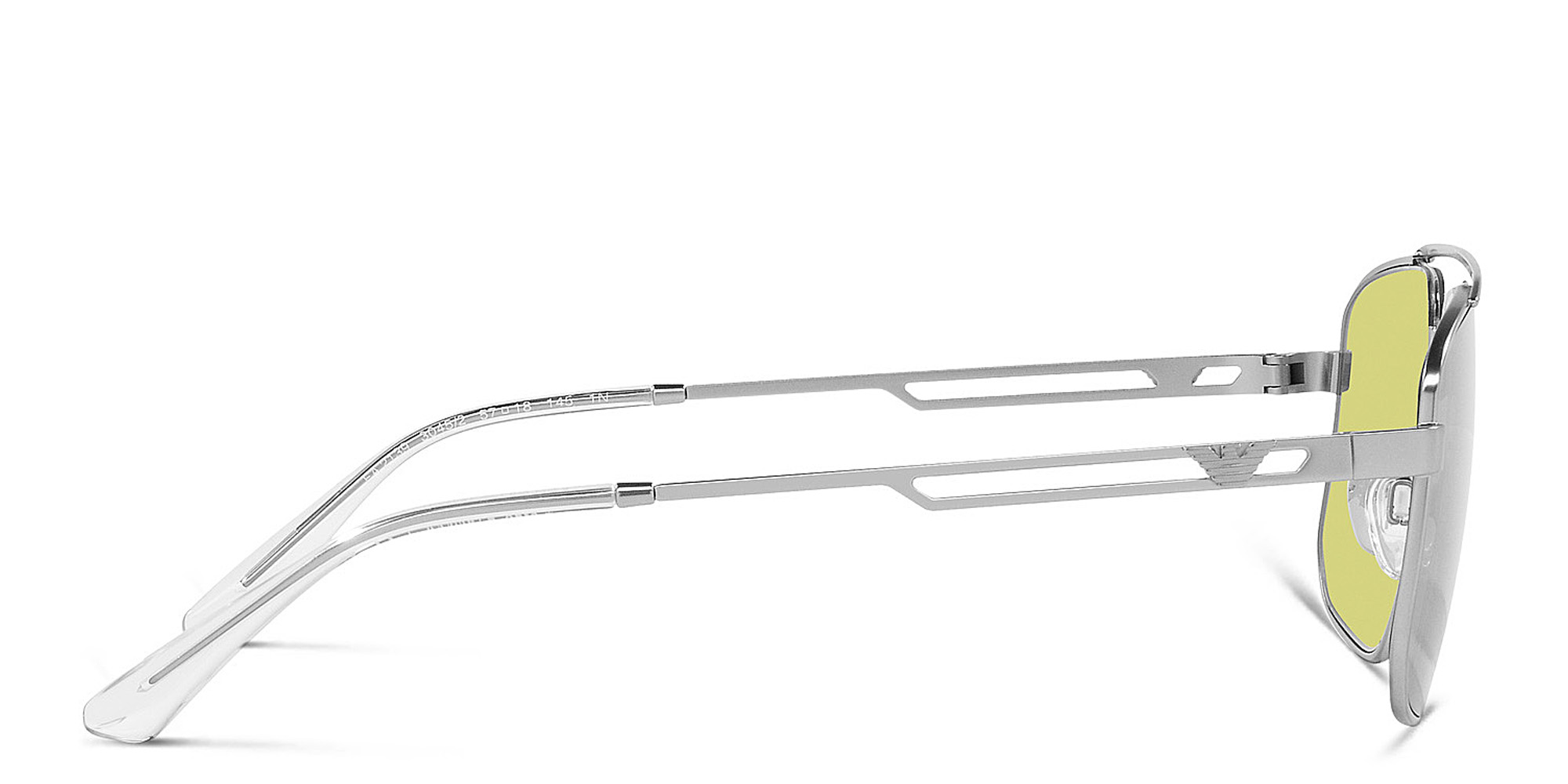 Shop Emporio Armani Logo Square Sunglasses in Matte Silver online.