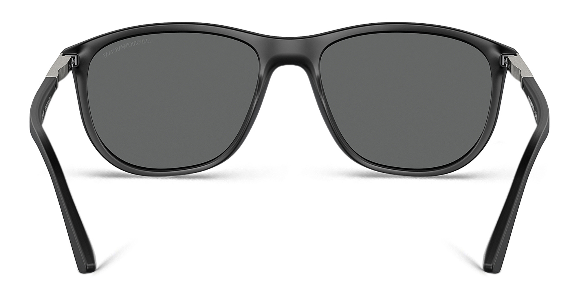 Shop Emporio Armani Logo Pillow Sunglasses in Matte Black online.
