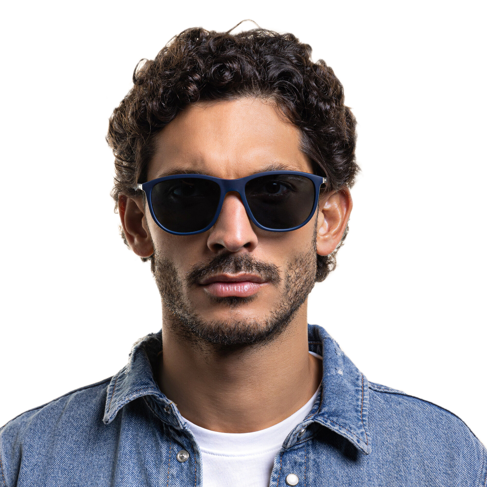 Emporio Armani Logo Pillow Sunglasses in Matte Blue – Product Photo 5