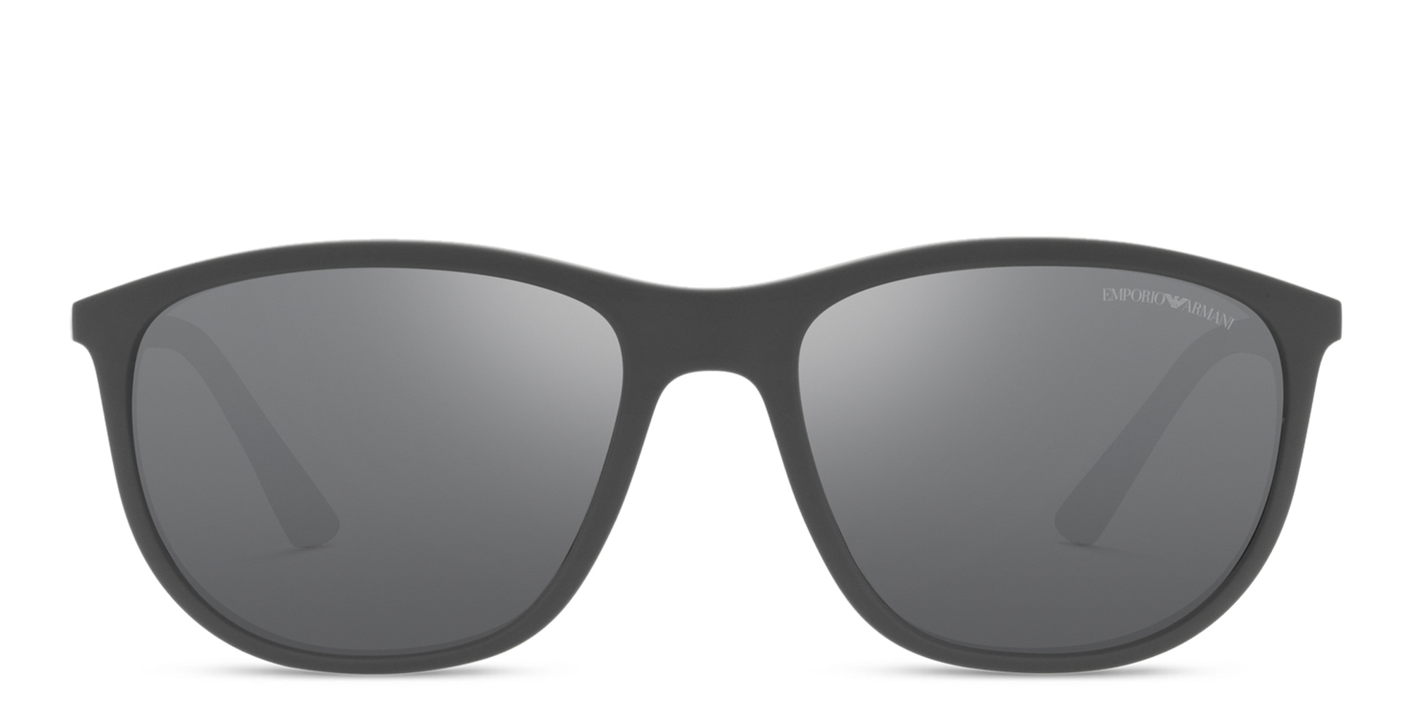 Shop Emporio Armani Logo Pillow Sunglasses in Matte Grey online.