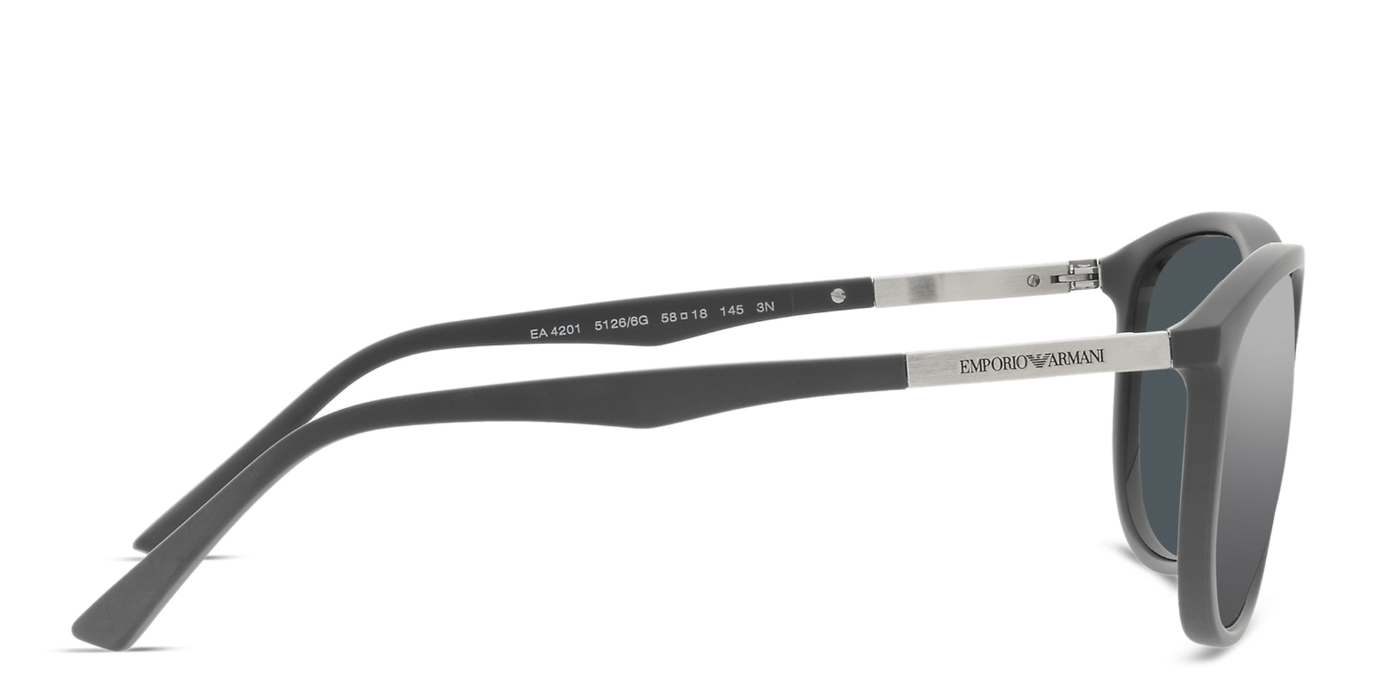 Shop Emporio Armani Logo Pillow Sunglasses in Matte Grey online.