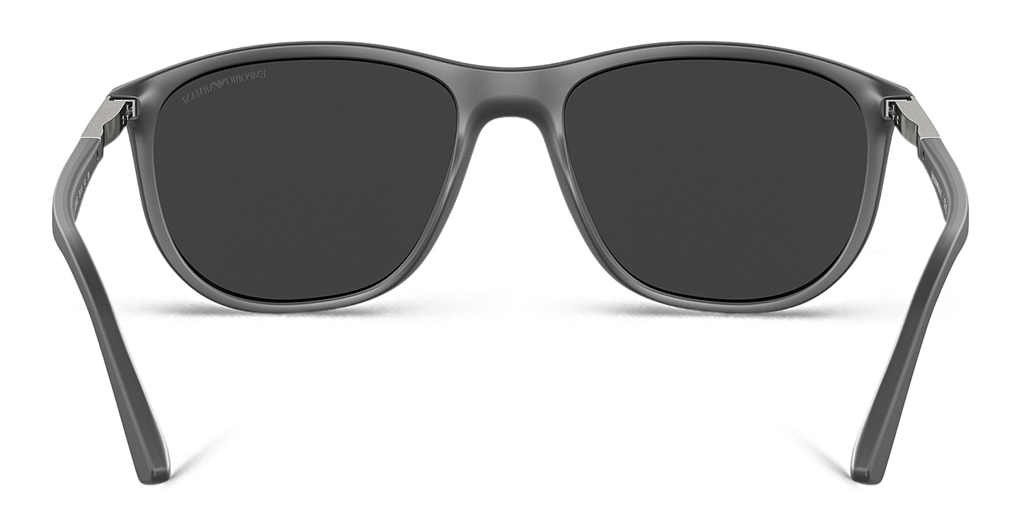 Shop Emporio Armani Logo Pillow Sunglasses in Matte Grey online.