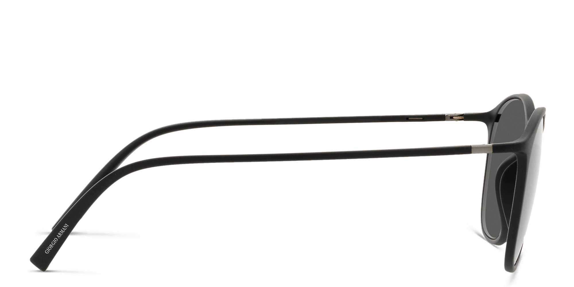 Shop GIORGIO ARMANI Round Sunglasses in Matte Black online.