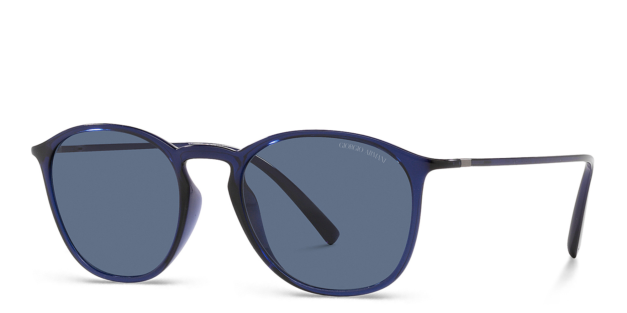 GIORGIO ARMANI Round Sunglasses in Transparent Blue – Product Photo 2