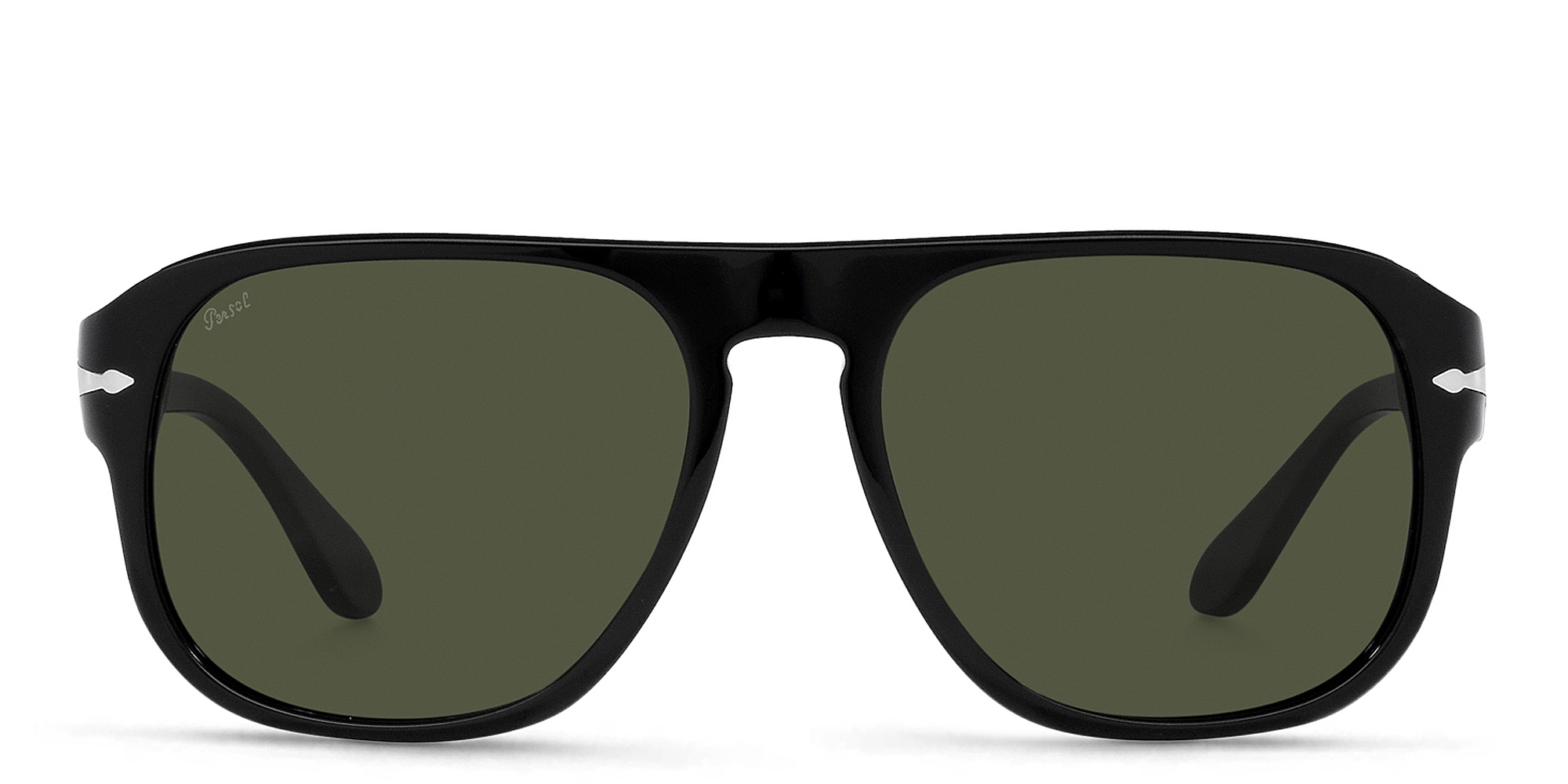 Shop PERSOL Unisex Rectangle Sunglasses in Black online.