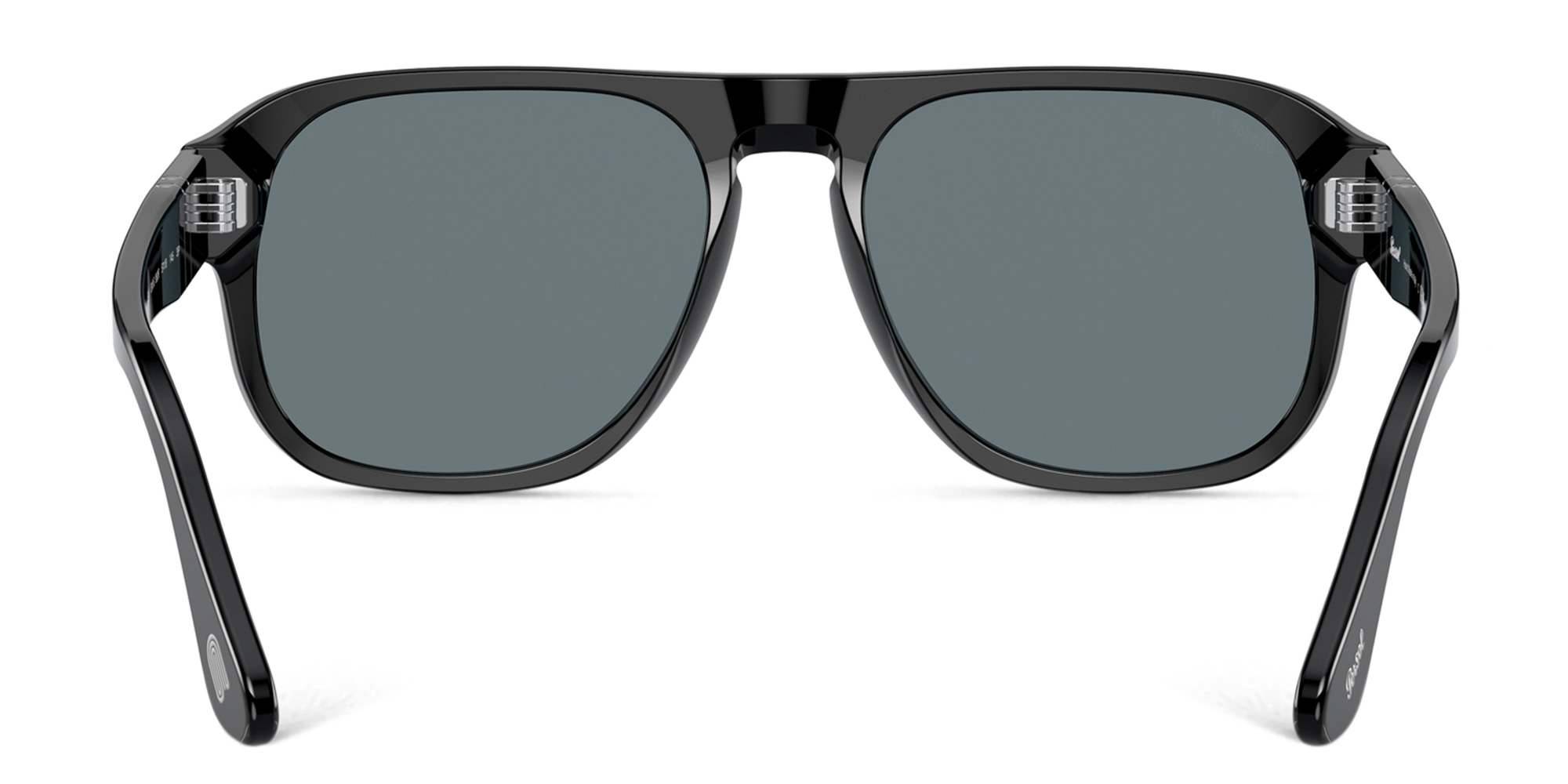 PERSOL Unisex Rectangle Sunglasses in Black – Product Photo 4