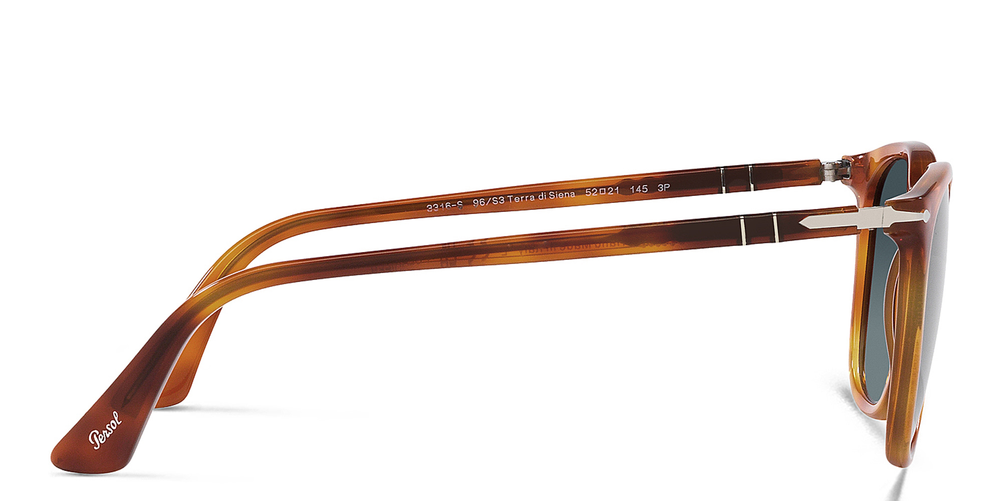 PERSOL Unisex Round Sunglasses in Brown – Product Photo 3