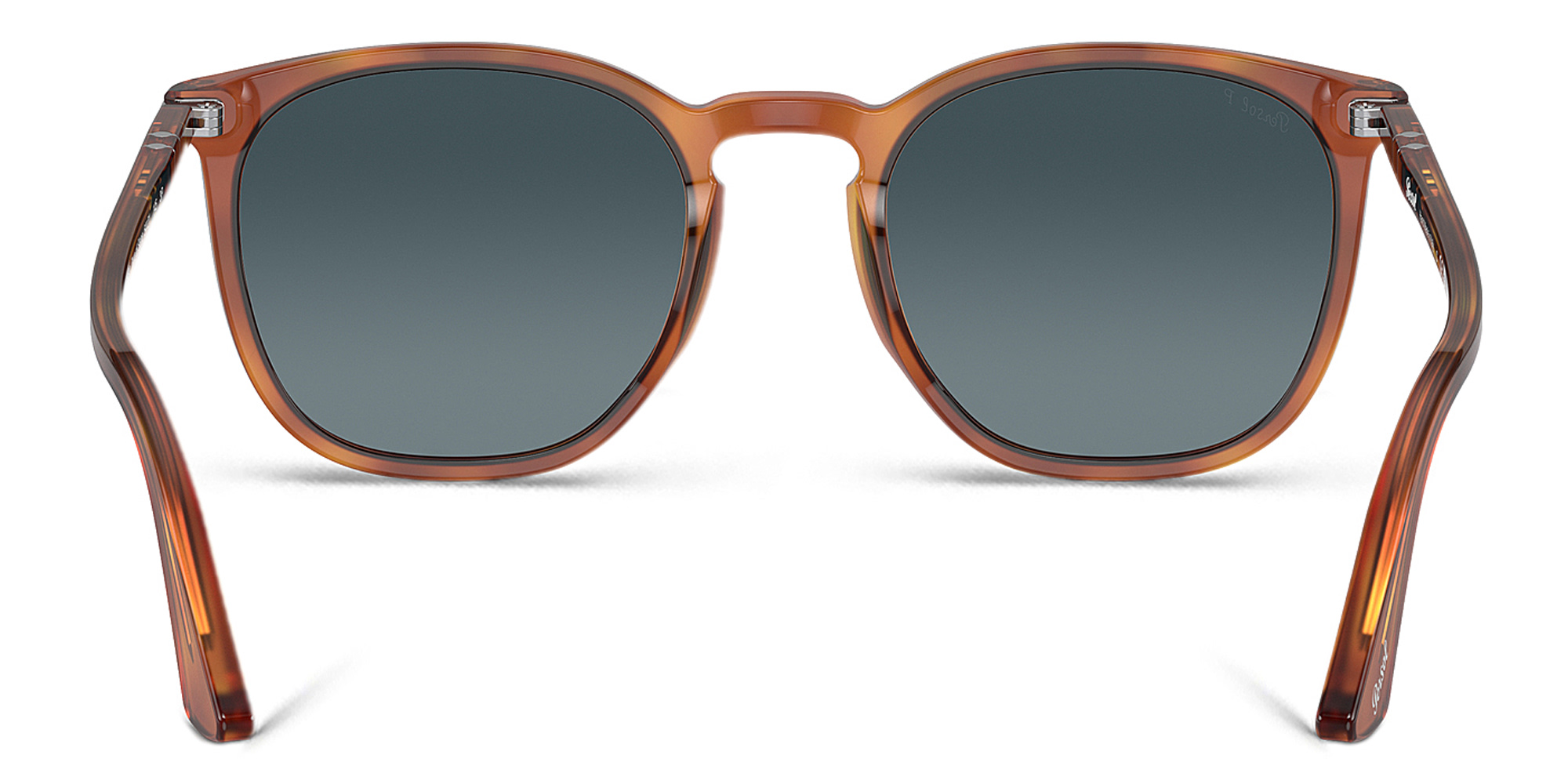 PERSOL Unisex Round Sunglasses in Brown – Product Photo 4