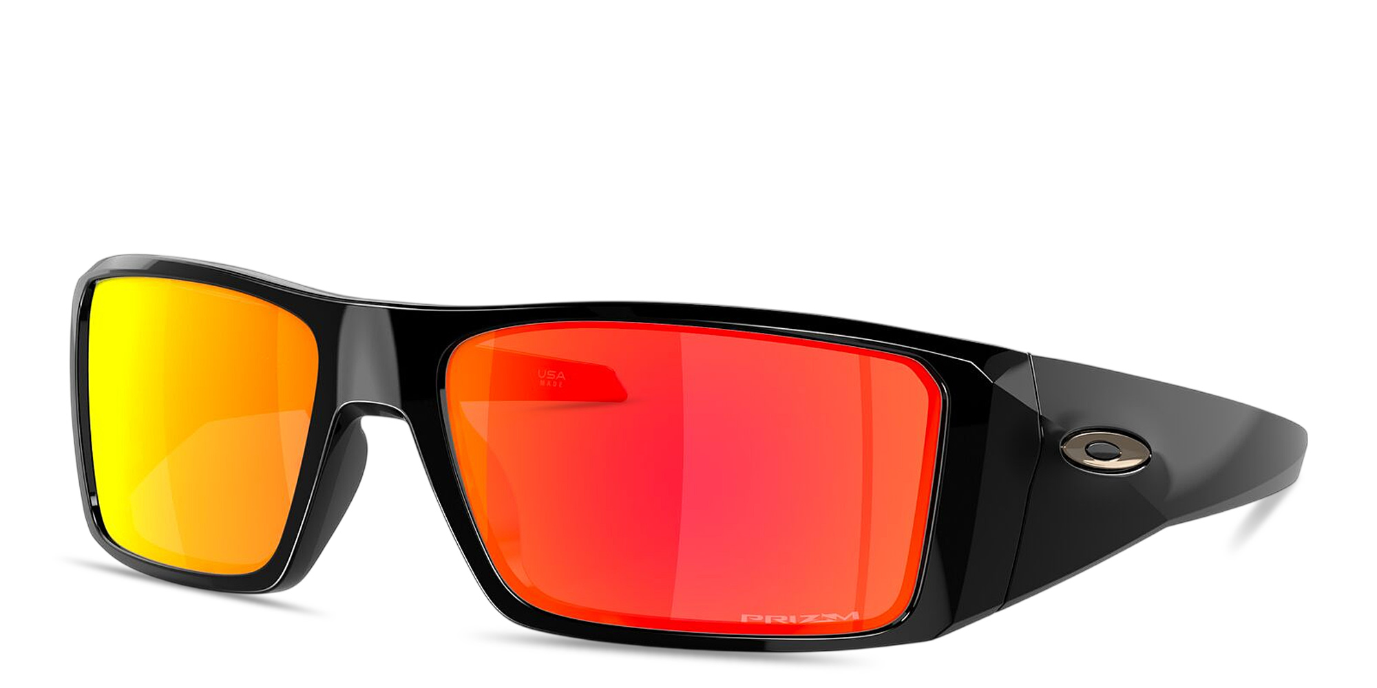 Shop Oakley Heliostat Rectangle Sunglasses in Black online.