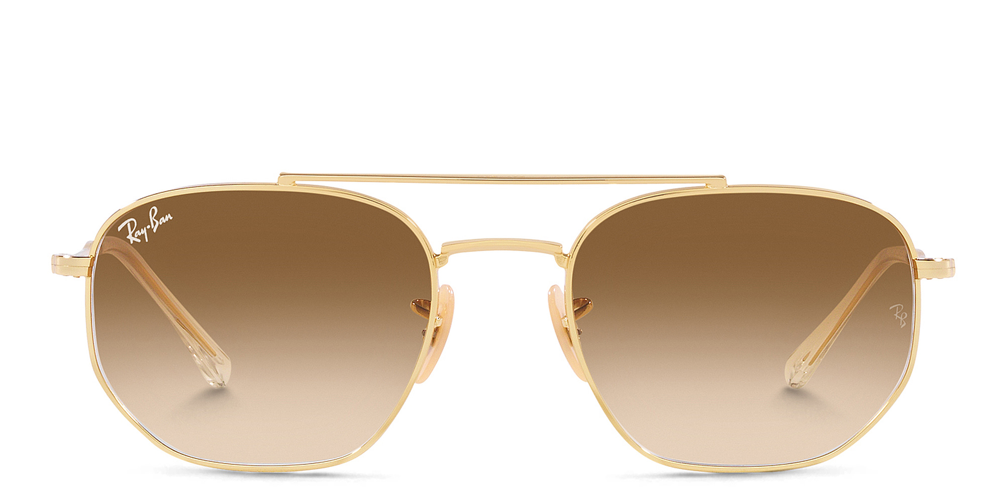 Shop Ray-Ban Unisex Irregular Sunglasses in Gold online.