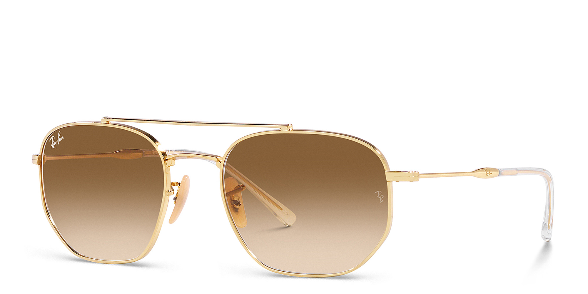 Shop Ray-Ban Unisex Irregular Sunglasses in Gold online.