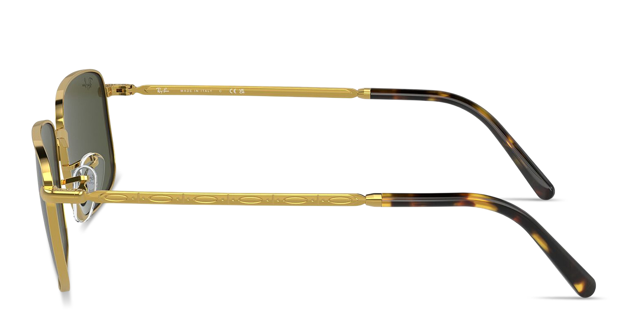 Shop Ray-Ban Unisex Rectangle Sunglasses in Gold online.