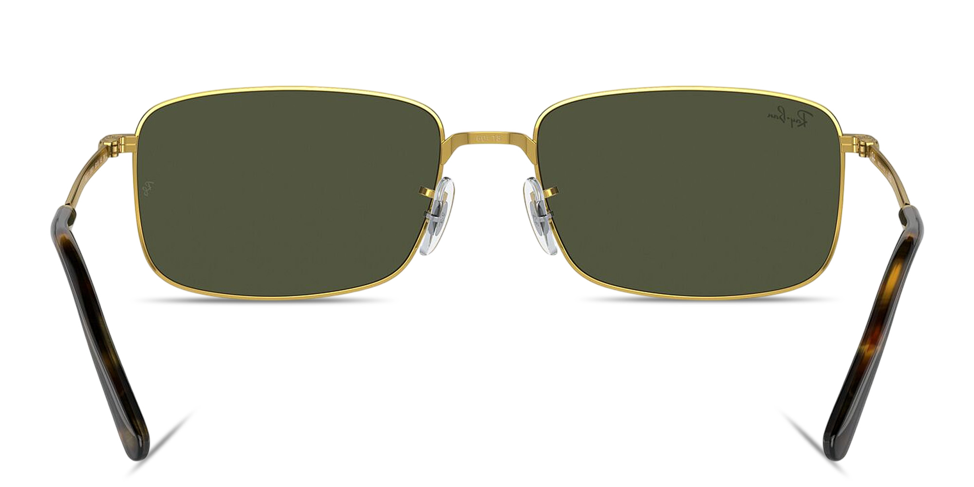 Shop Ray-Ban Unisex Rectangle Sunglasses in Gold online.