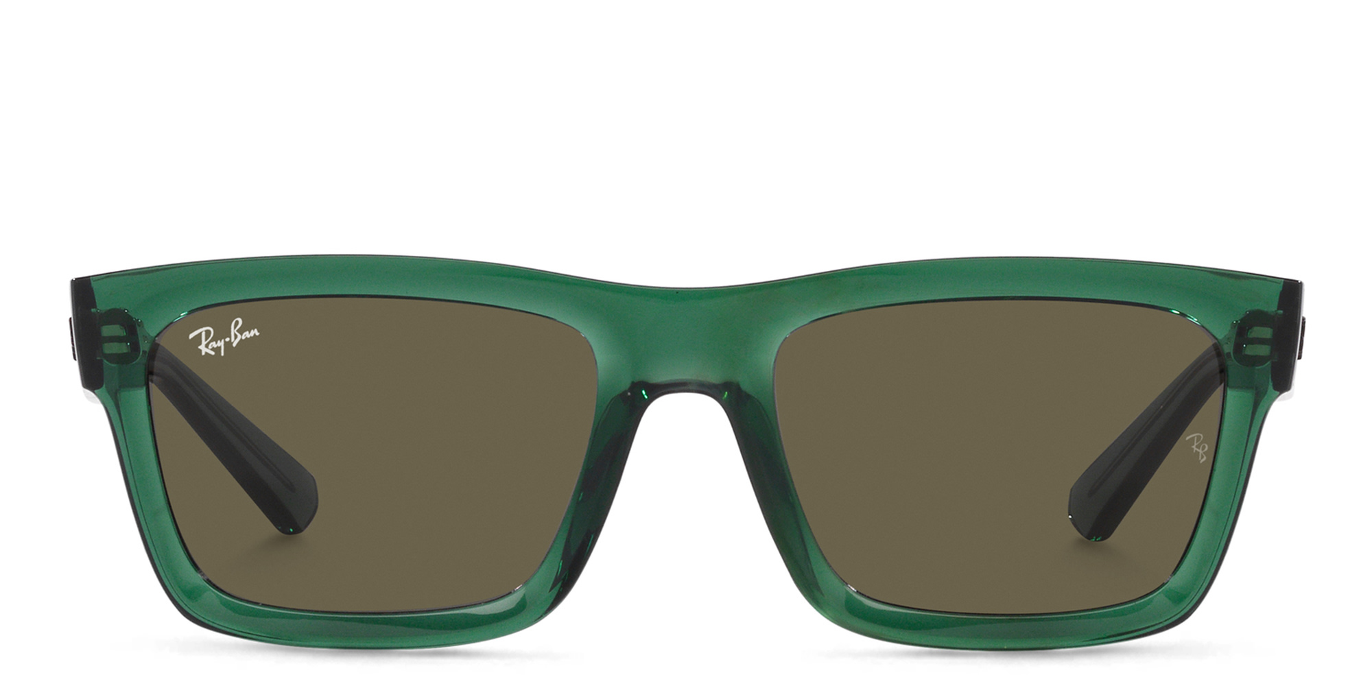 Ray-Ban Warren Unisex Rectangle Sunglasses in Transparent Green – Product Photo 1