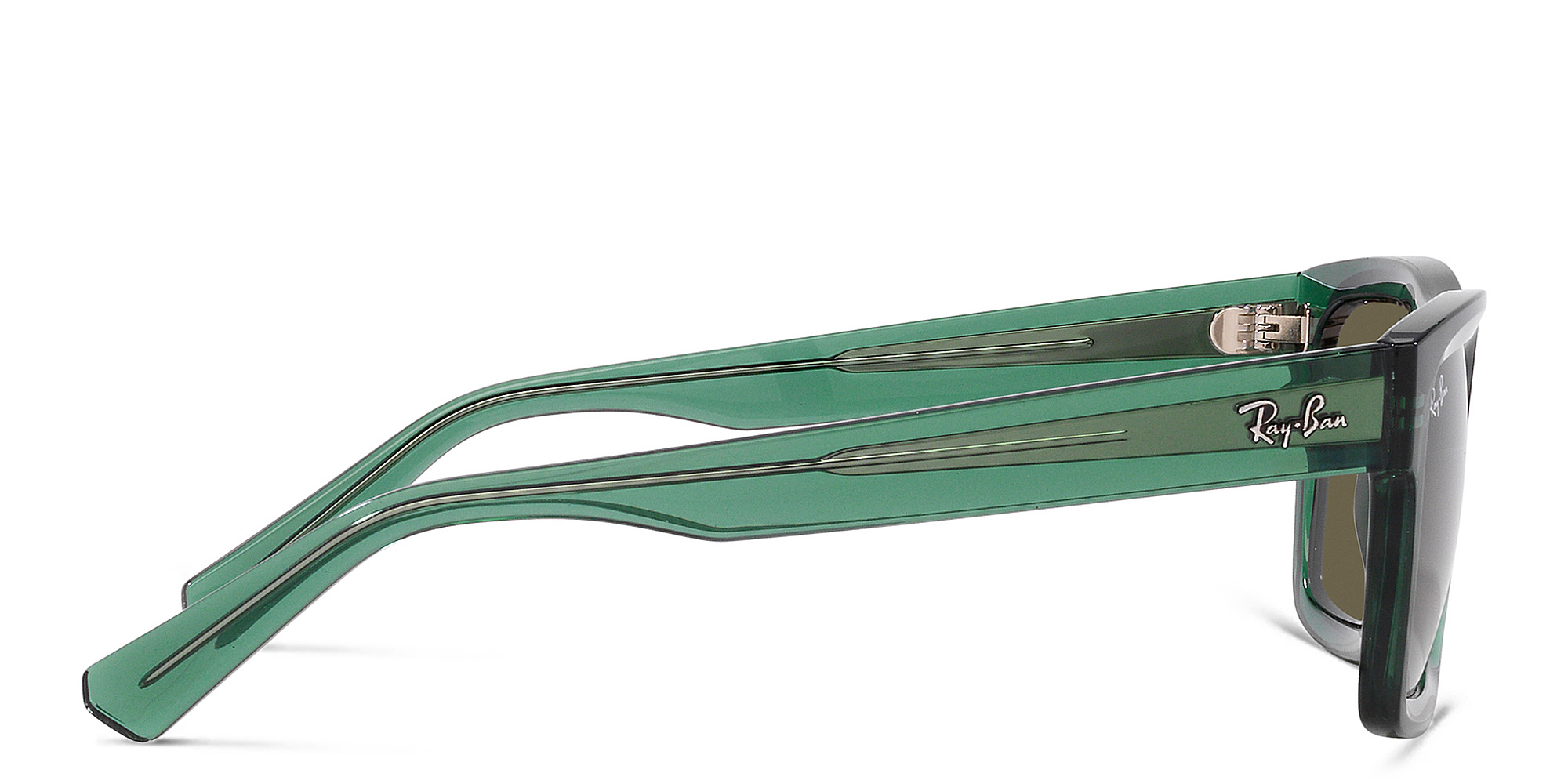 Ray-Ban Warren Unisex Rectangle Sunglasses in Transparent Green – Product Photo 3