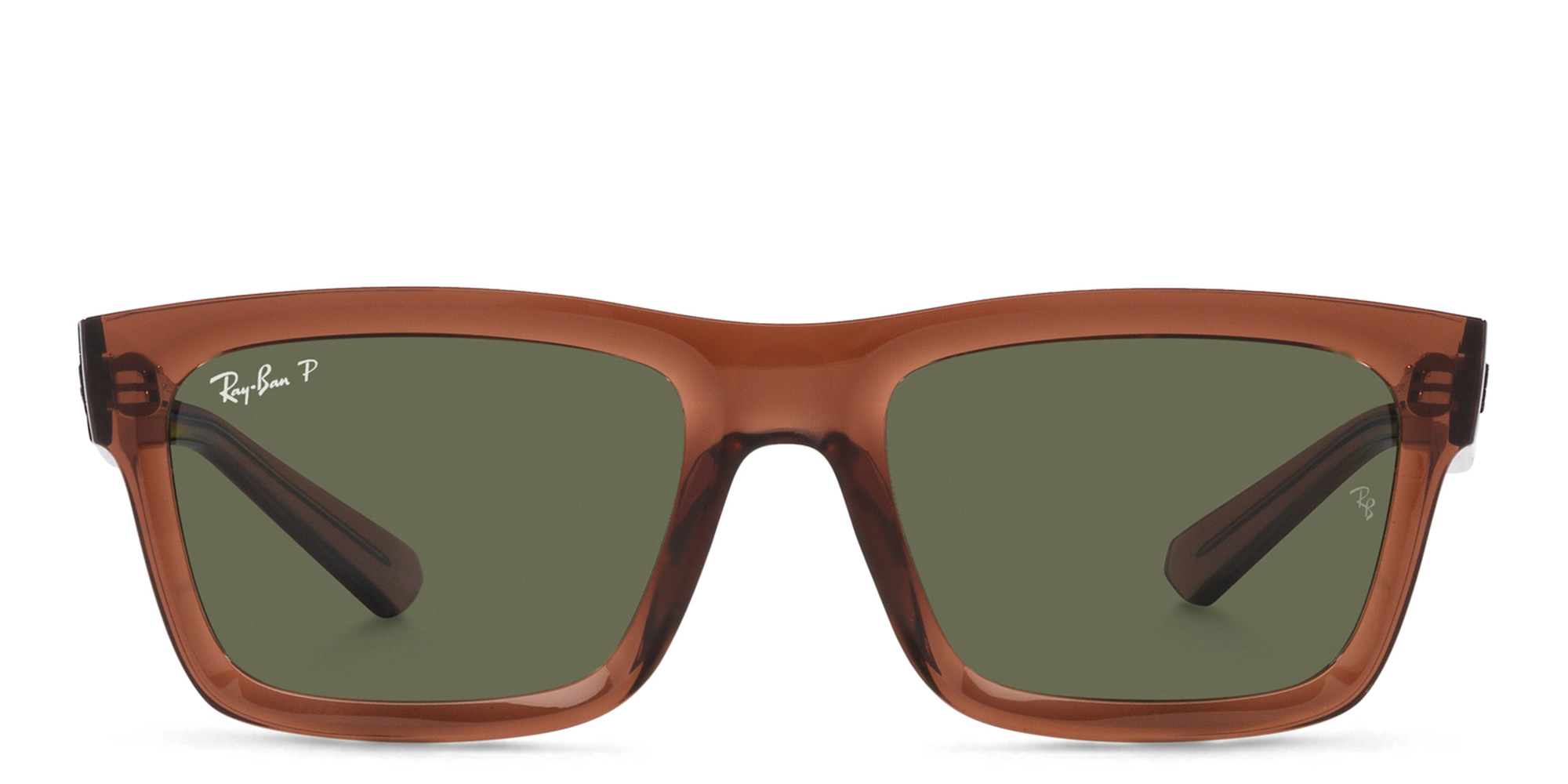 Ray-Ban Warren Unisex Rectangle Sunglasses in Transparent Brown – Product Photo 1