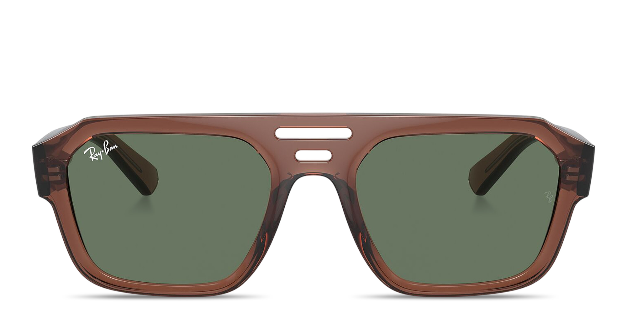 Shop Ray-Ban Corrigan Unisex Irregular Sunglasses in Transparent Brown online.