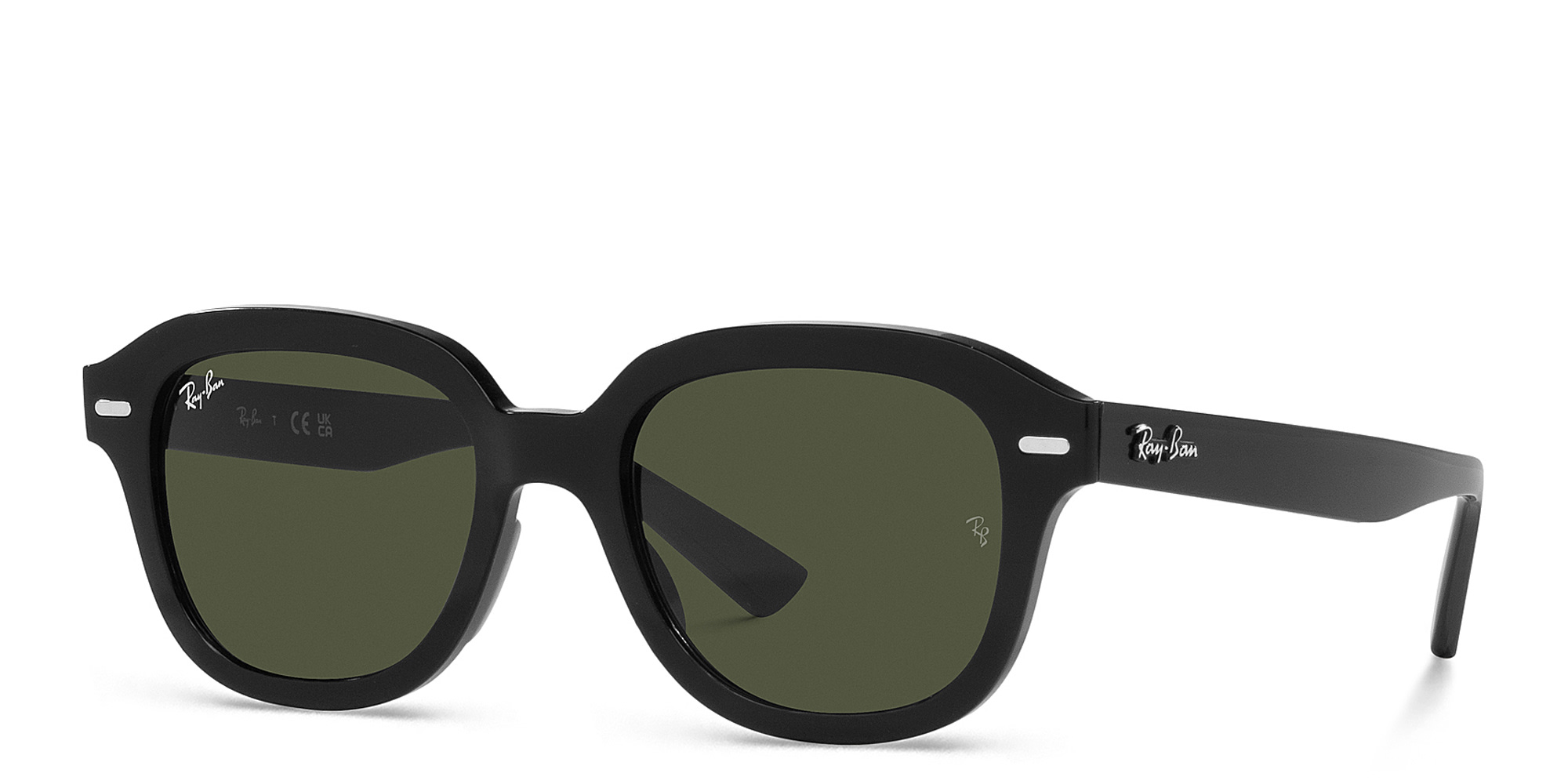 Shop Ray-Ban Erik Unisex Square Sunglasses in Black online.