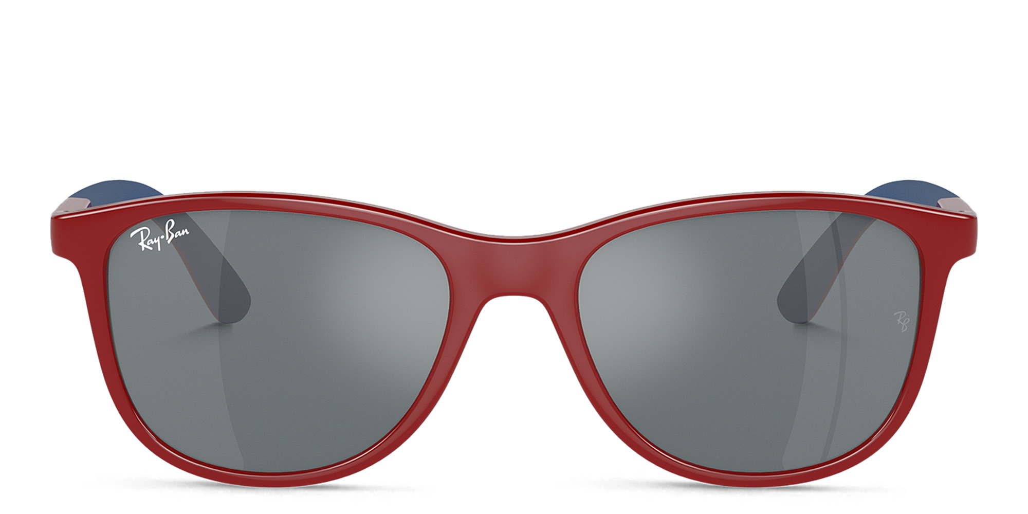 Shop Ray-Ban Junior Logo Kids Square Sunglasses in Red online.