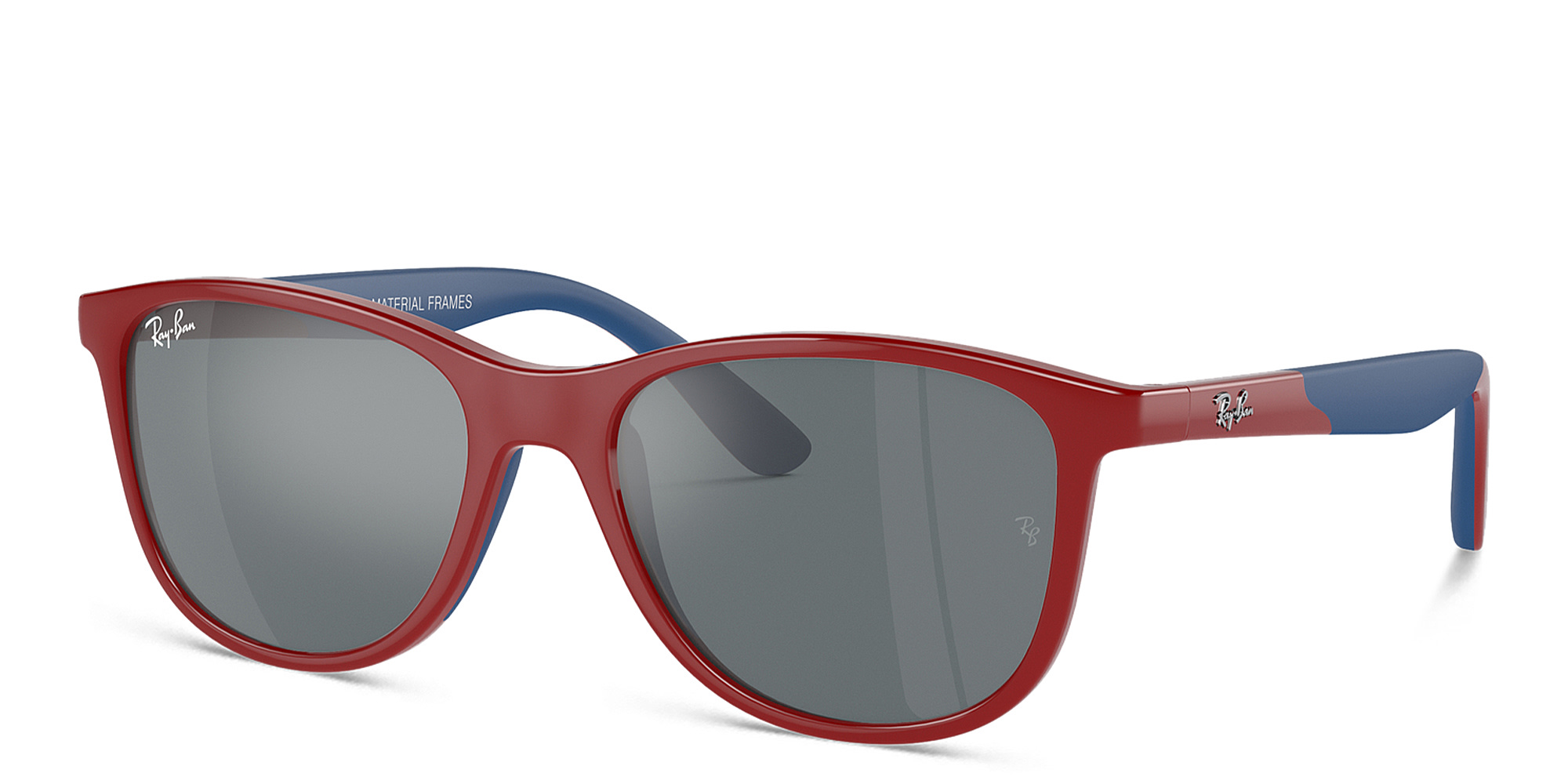 Shop Ray-Ban Junior Logo Kids Square Sunglasses in Red online.